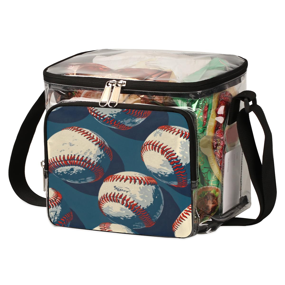 GzLeyigou Clear Baseball Stadium Approved Tote Bag - White Transparent Crossbody Shoulder Bag with Adjustable Strap for Outdoor, Travel, Picnic, Concerts & Sports Events | Perfect for Baseball Games, Beach Trips, and Music Festivals