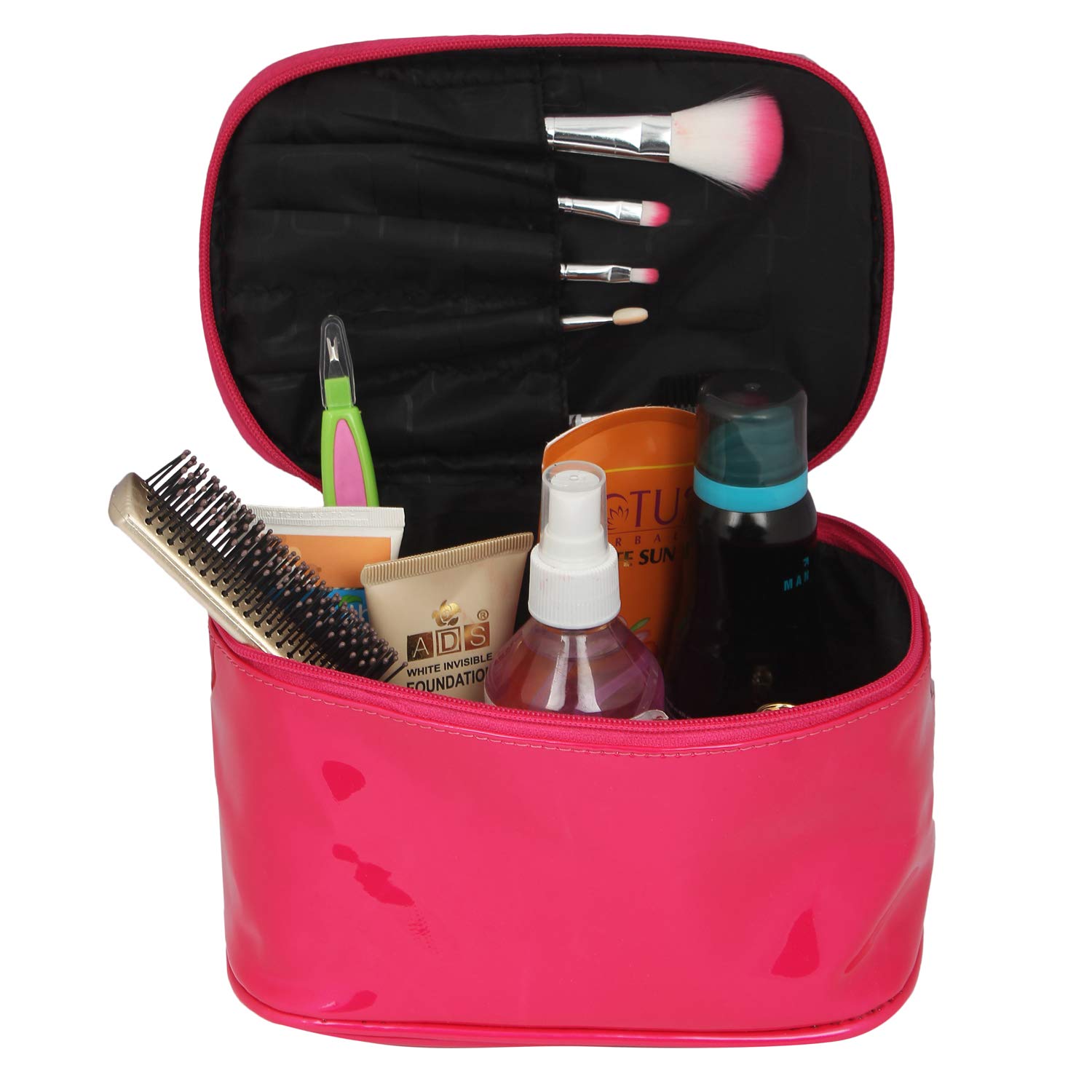 Fclues STORE Multifunctional Travel Cosmetic Bag - Pink Makeup Organizer Case for Women | Portable Grooming Kit Storage | Perfect for Airplane, Vacation & Daily Use
