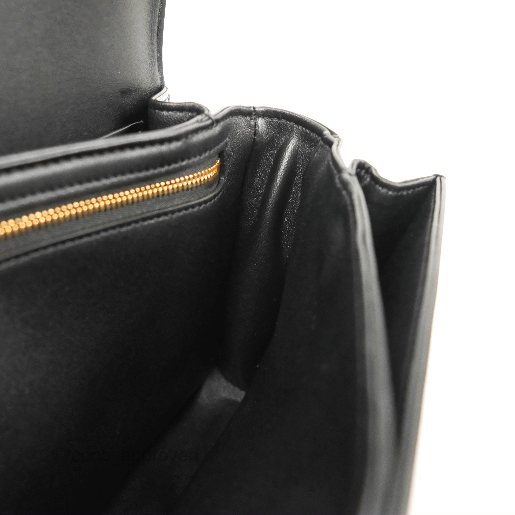 Celine Medium Triomphe Bag in Black Shiny Calfskin Leather - Luxury Handbag for Women, Perfect for Work, Travel & Evening Events