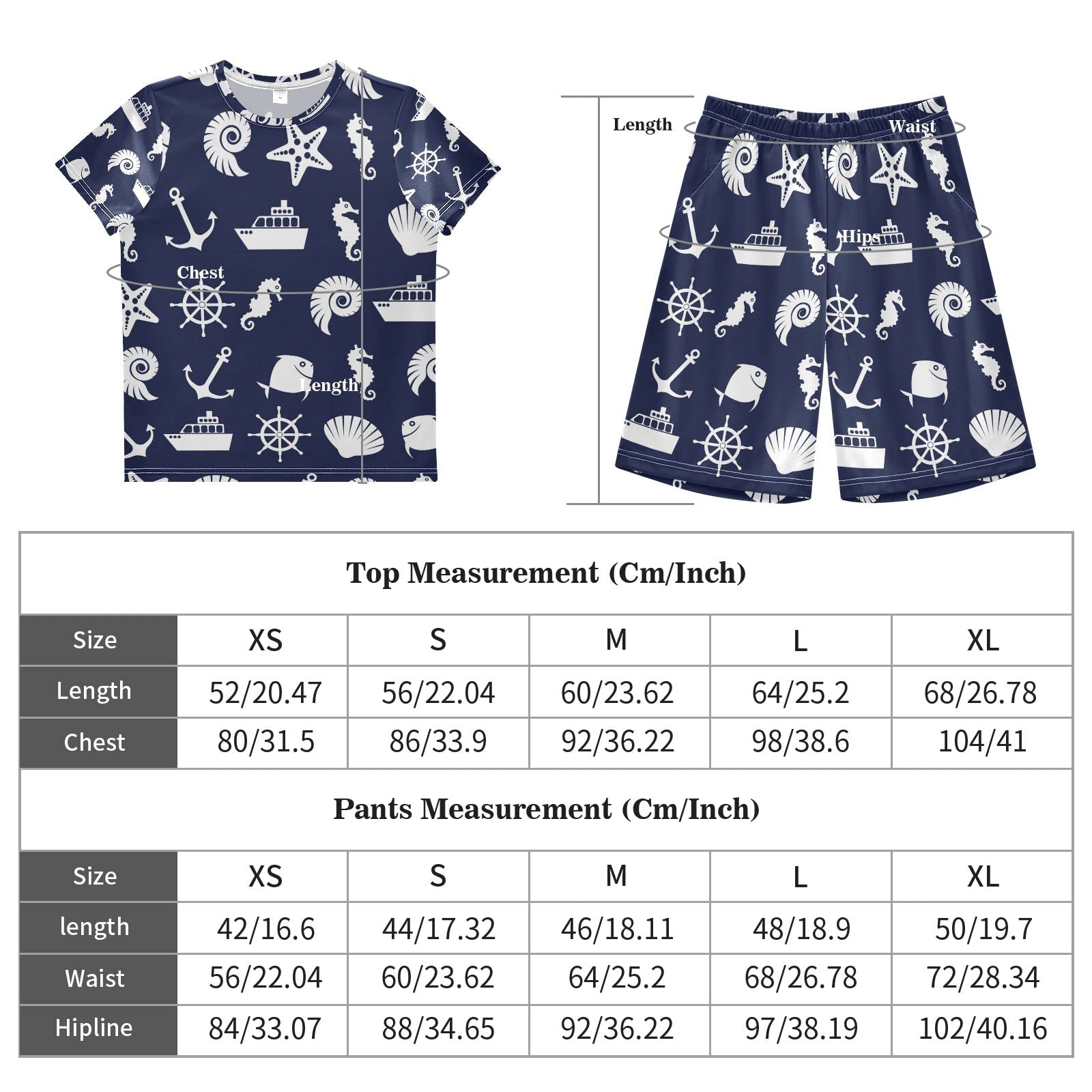**Marine Starfish Anchor Boys' Summer Outfits - Shorts & Top Playwear Set for Kids, Boys & Girls - Perfect for Beach, Pool & Outdoor Adventures**
