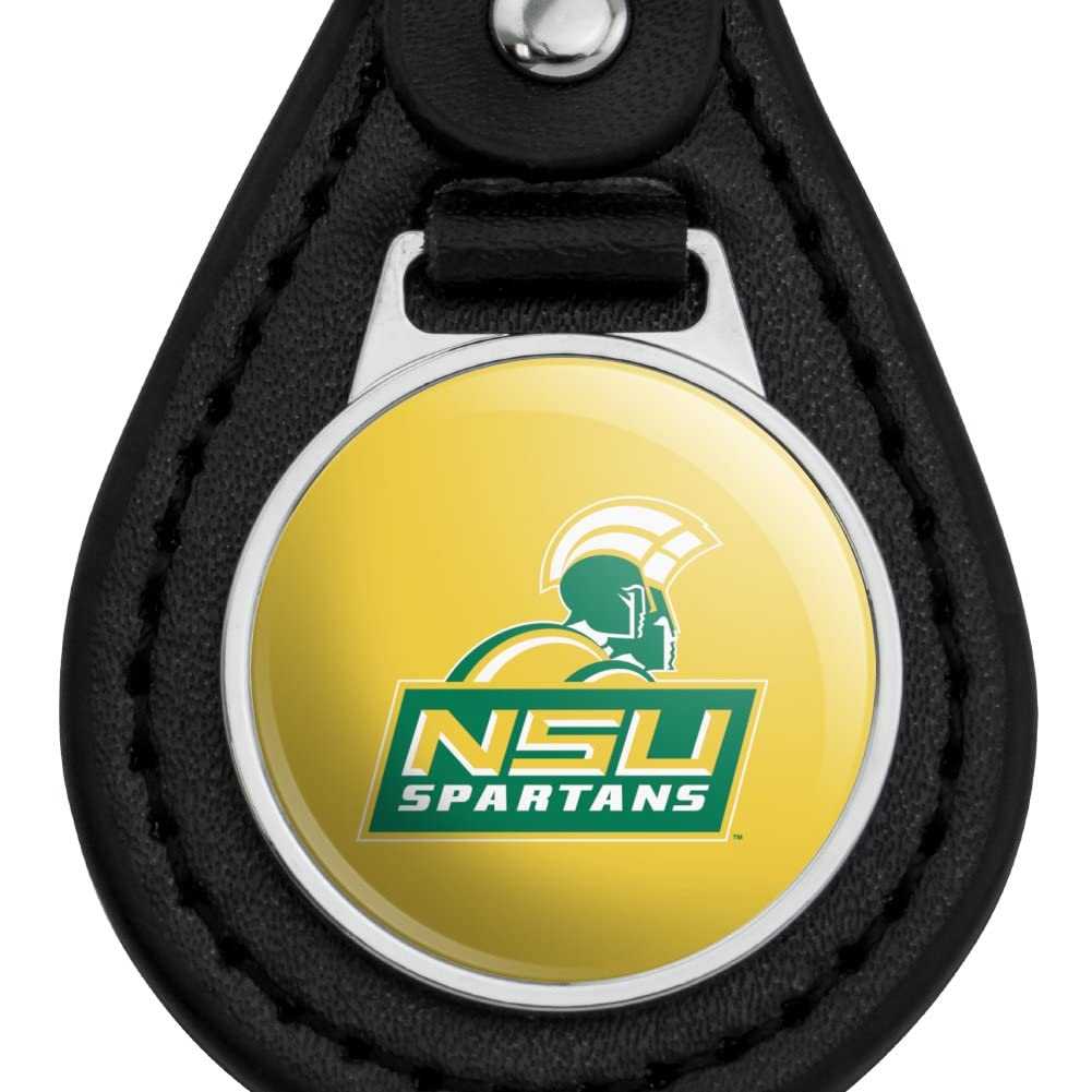 Norfolk State University Secondary Logo Keychain - Black Leather Keyring for College Students, Alumni & Fans - Perfect for Keys, Backpacks & Gifts