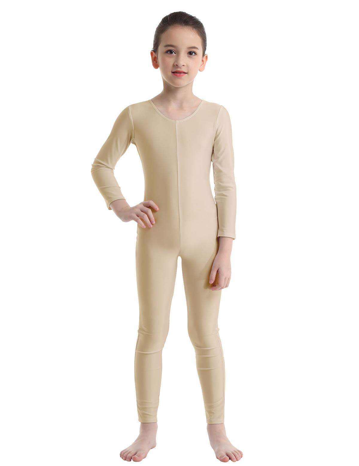 iEFiEL Girls Long Sleeve Ballet Dance Gymnastics Catsuit Bodysuit Unitard - Perfect for Ballet Class, Gymnastics Practice & Dance Performances