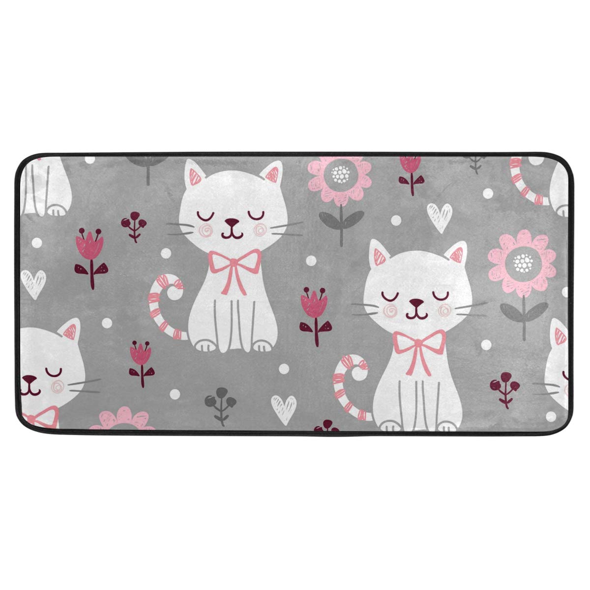 Anti-Slip Cat Kitchen Mat - Soft Standing Rug for Home & Bath Decor