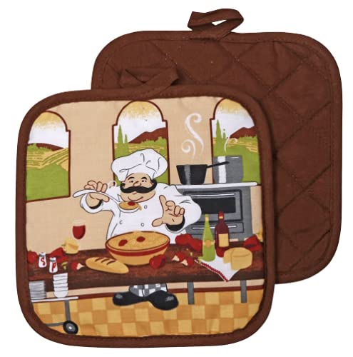 Premium Chef-Themed Kitchen Set - Heat Resistant Oven Mitts, Pot Holders & Absorbent Kitchen Towels for Cooking, Baking & Home Decor | Perfect Gift for Chefs & Home Cooks