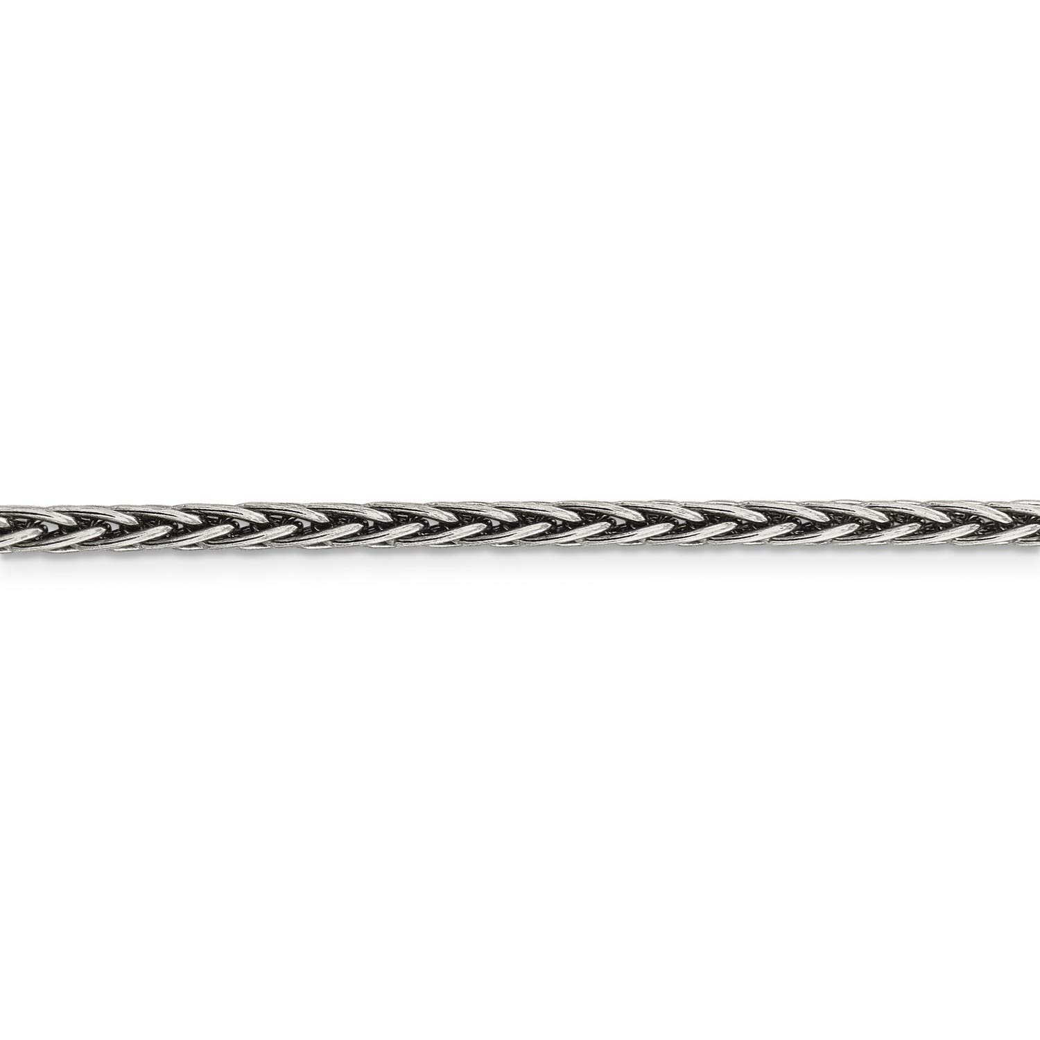 .925 Sterling Silver Antiqued Spiga Wheat Chain Necklace for Women - Vintage Italian Style Jewelry Gift for Birthday, Anniversary & Special Occasions