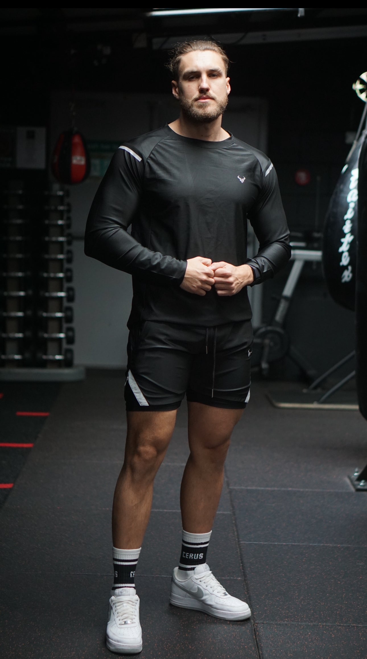 Cerus Black Aura Men's Long Sleeve Pullover Sweatshirt - Comfortable Casual Crewneck Top for Fall & Winter | Perfect for Outdoor Activities, Gym, and Everyday Wear