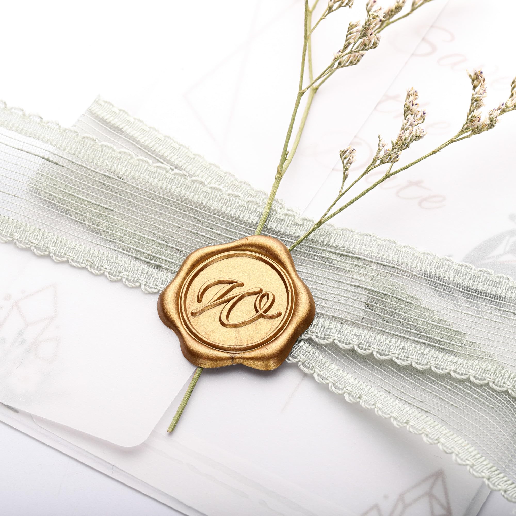Yoption Initial Alphabet W Adhesive Wax Seal Stickers - 100 Pack Gold Letter Wax Seals for Envelopes, Wedding Invitations, Party Decor, Birthday & Christmas Cards - Self-Adhesive Decorative Stickers for DIY Crafts & Stationery