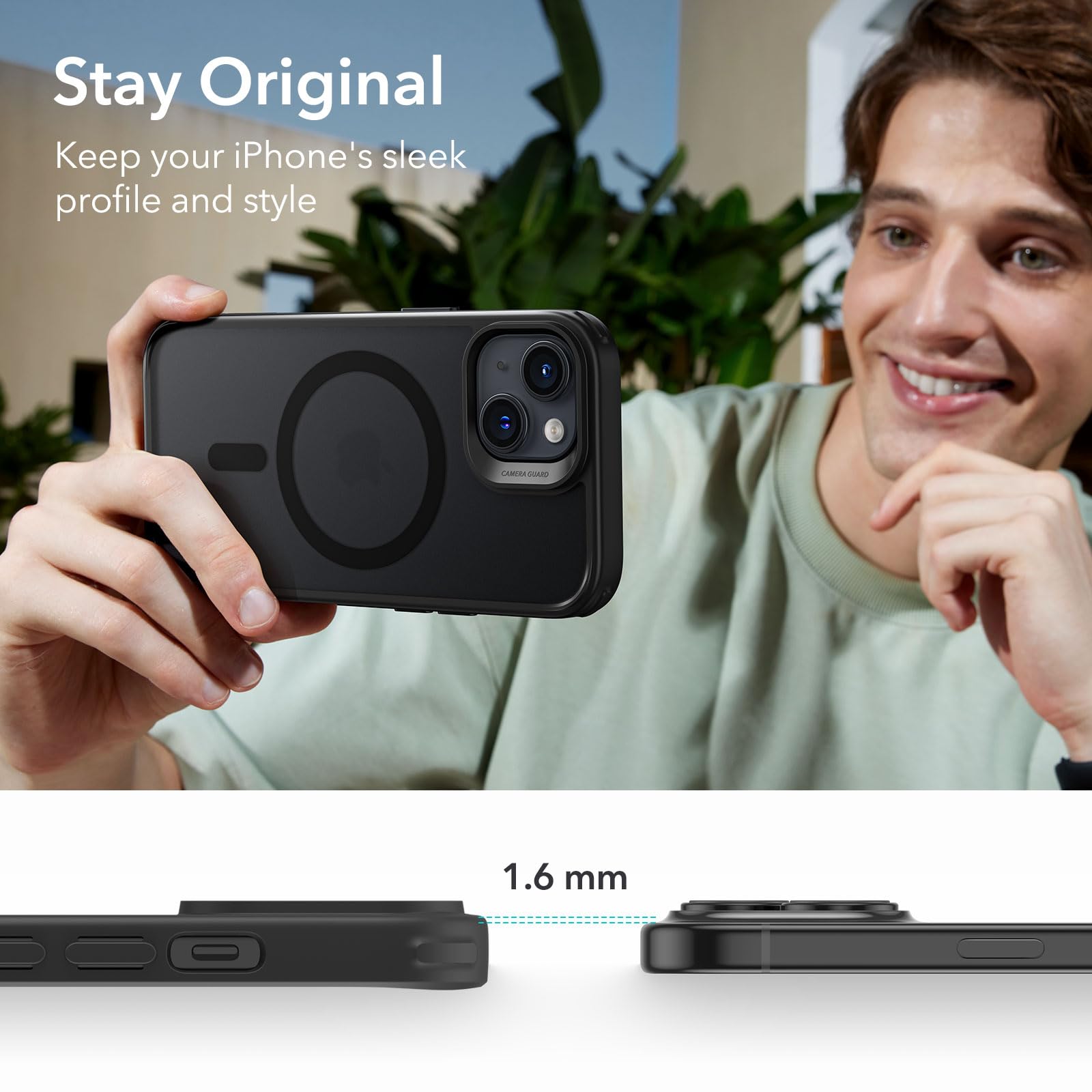 ESR for iPhone 15 Case with MagSafe | Military-Grade Protection & Anti-Yellowing | Scratch-Resistant Back Cover | Magnetic Phone Case for iPhone 15 Classic Series in Frosted Black | Perfect for Daily Use, Travel & Outdoor Activities
