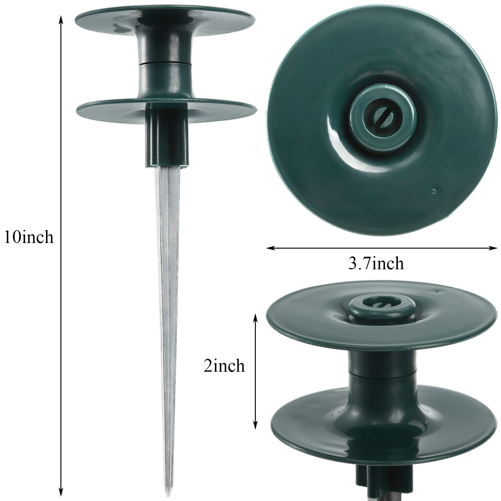 Coloch 6 Pack 10-Inch Heavy Duty Zinc Garden Hose Stake Guides - Metal Hose Protector Spikes with Spin Top for Flower Beds, Lawn, Yard & Greenhouse - Perfect for Plant Protection & Organized Watering Systems