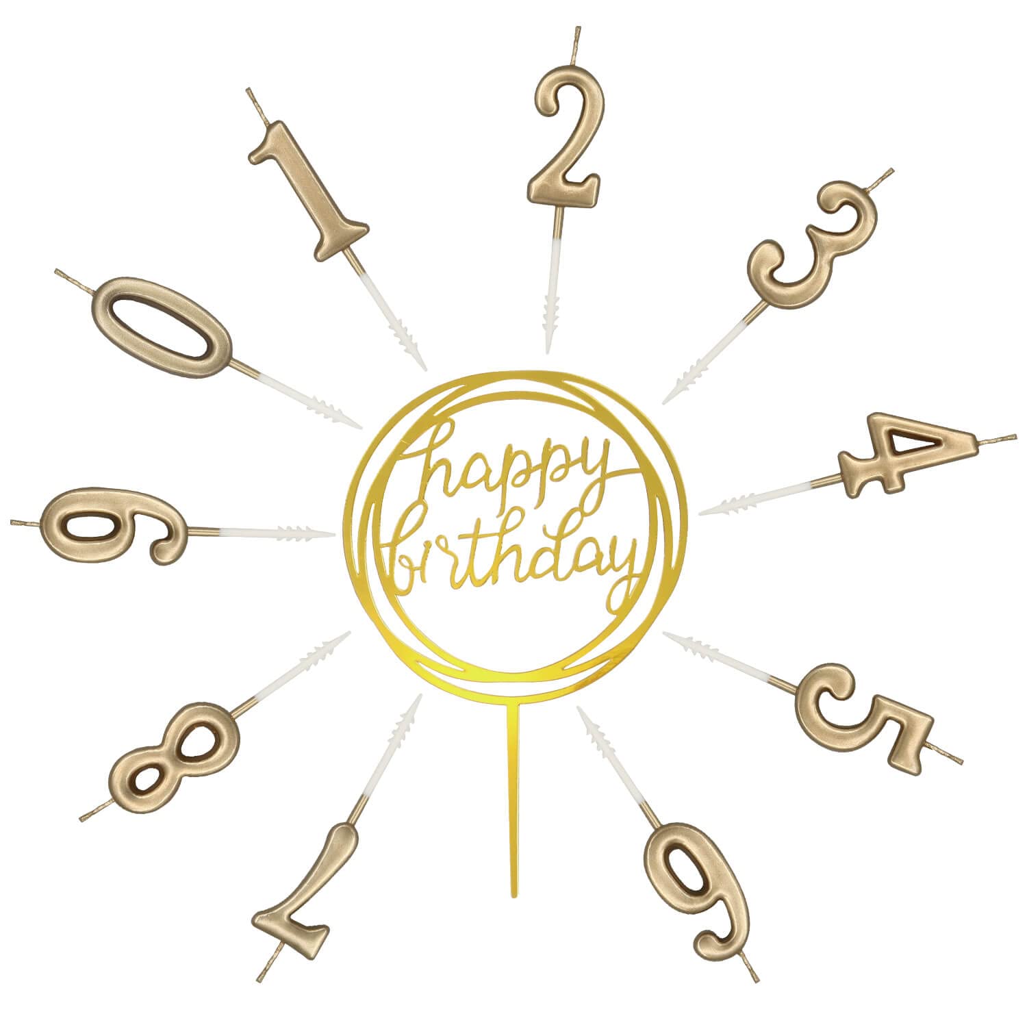 10-Piece Number Birthday Candles Set (0-9) - Sparkling Glitter Cake Toppers for Birthday Parties, Weddings & Celebrations - Perfect for Cakes, Cupcakes & Champagne Bottles