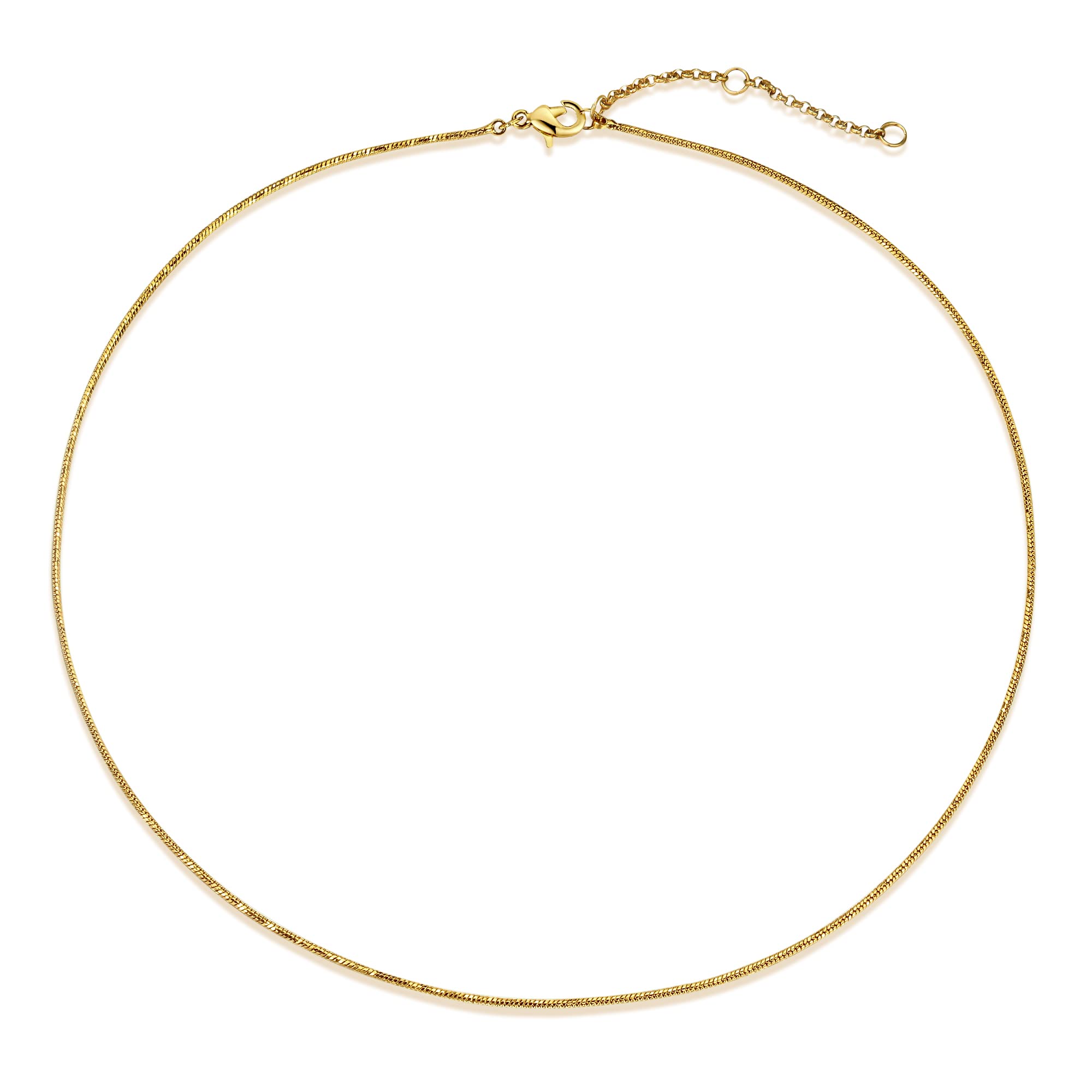 OSIANA 14K Gold Plated Flat Chain Necklace - Elegant Choker & Snake Chain Herringbone Necklace for Women & Men | Dainty Minimalist Jewelry Gift for Anniversary, Valentine's Day & Everyday Wear