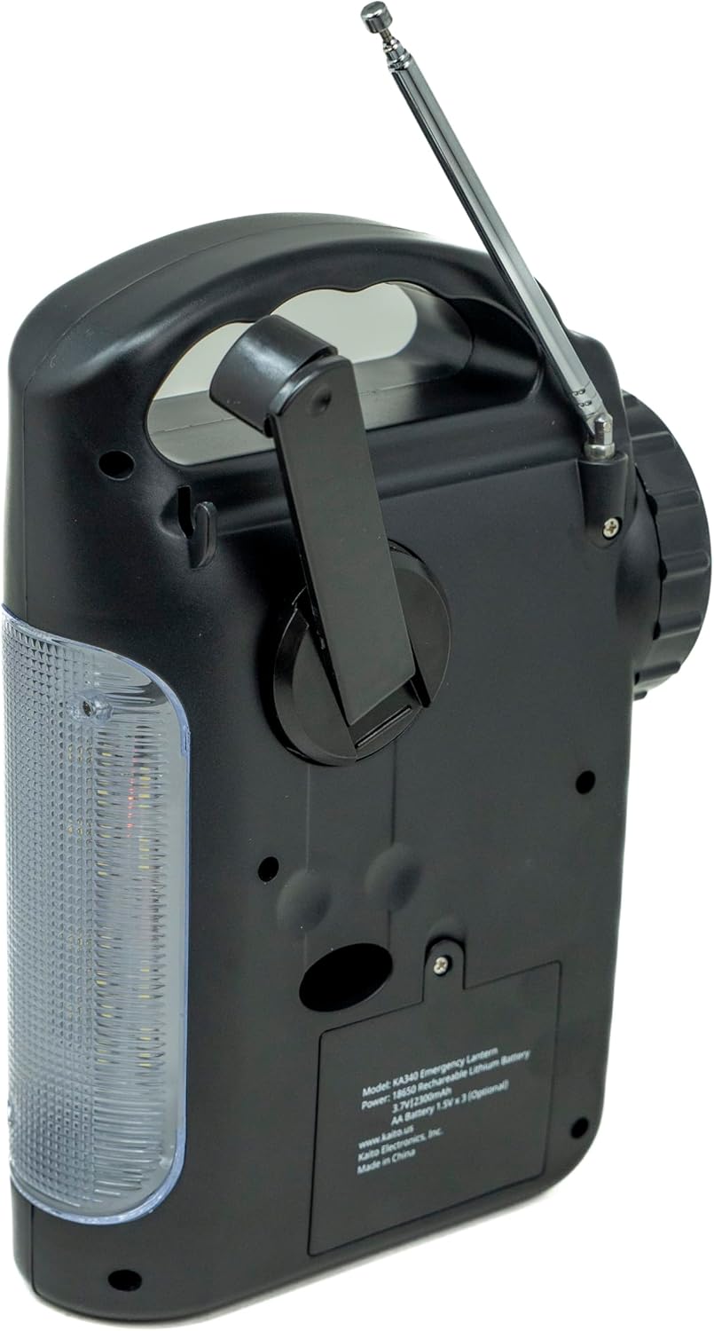Kaito KA340 Hand Crank Rechargeable LED Camping Lantern - AM/FM/SW NOAA Weather Alert Radio with Bluetooth, Flashlight, USB Phone Charger & MP3 Player | Perfect for Emergency Preparedness, Outdoor Adventures & Power Outages