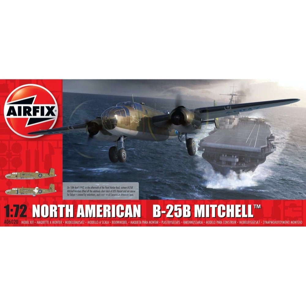 Airfix A06020 1/72 Scale North American B-25B Mitchell WWII Bomber Model Kit - Perfect for Collectors, History Enthusiasts & Scale Model Builders