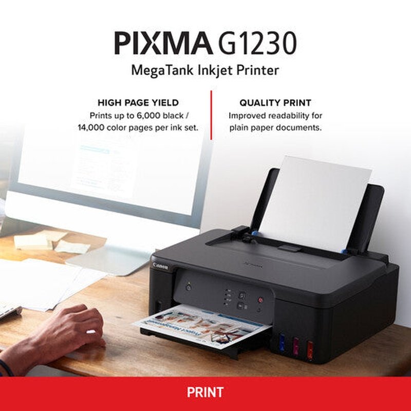 Canon PIXMA G1230 MegaTank Wireless Inkjet Color Printer with High-Yield Ink Bottles - Perfect for Home Office, Small Business & School Printing Needs
