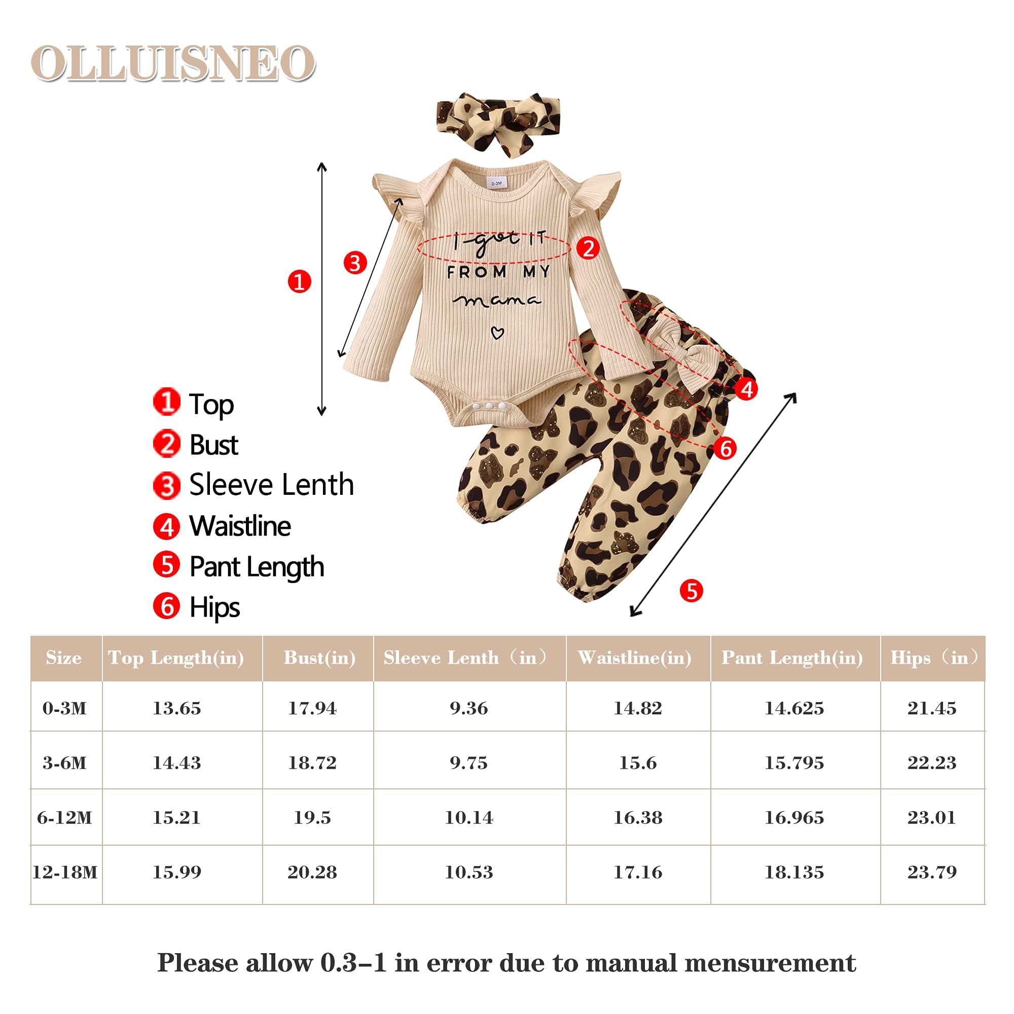 OLLUISNEO Newborn Baby Girl Clothes - Soft Long Sleeve Romper & Floral Pant Set for Infants | Fall Winter Outfits | Perfect for Family Photos, Holiday Gatherings & Daily Wear