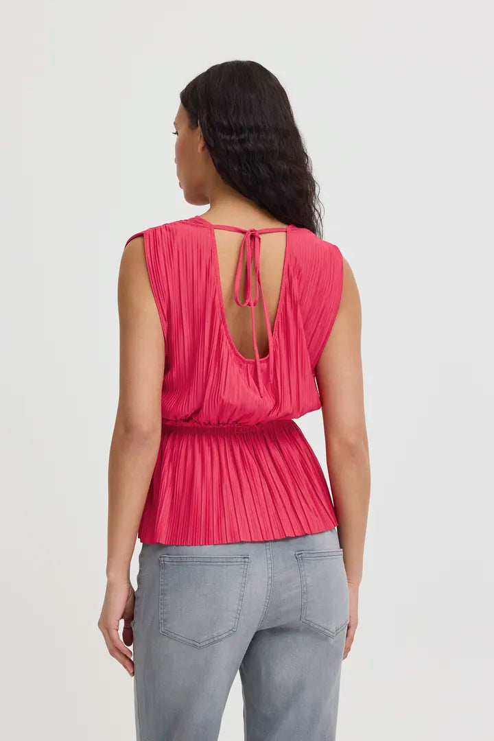 Ivy Sleeveless Top for Women - Bright Rose Summer Blouse, Breathable Casual Shirt for Outfits, Date Night & Beach Wear