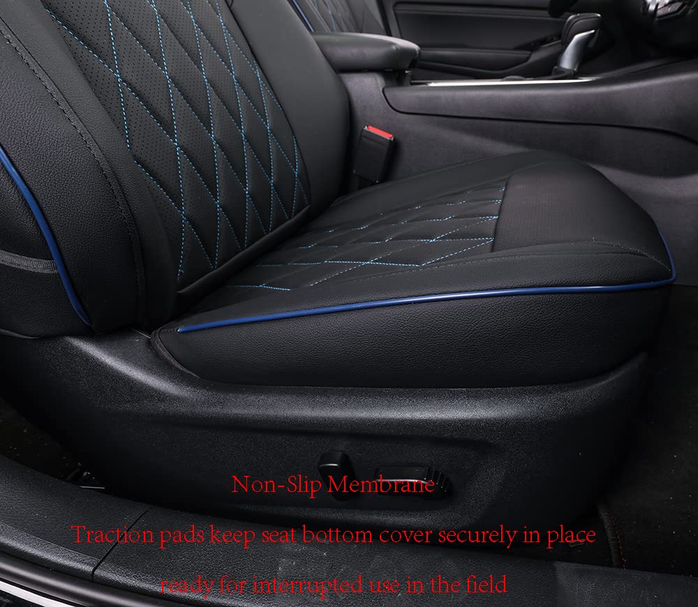 Premium Custom Fit Nissan Sentra Seat Covers for 2020-2025 Models (SV/SR/S) - Full Set Leatherette with Blue Piping - Perfect for Daily Commuting & Road Trips