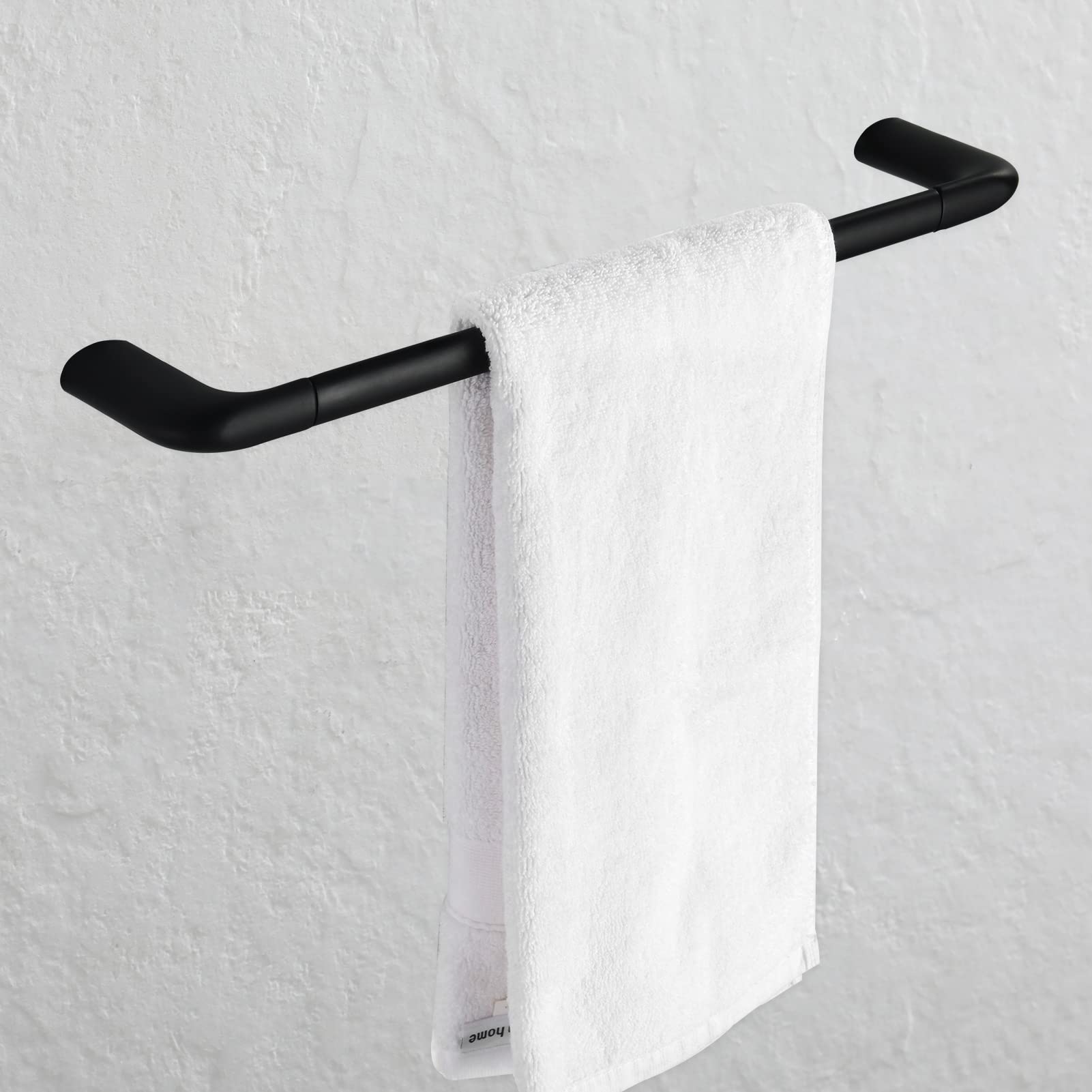 PARLOS 17 Inch All Brass Wall Mounted Towel Bar - Matte Black Bathroom Towel Holder for Bath, Kitchen & Spa - Durable & Stylish Towel Rack Hanger