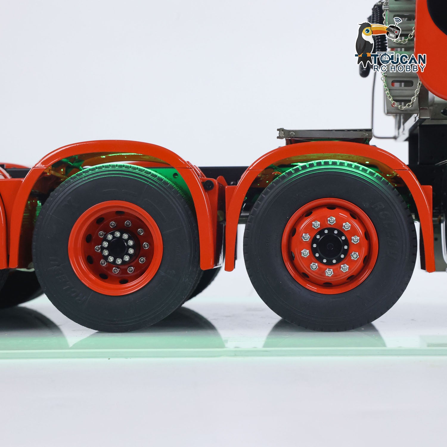 TOUCAN 1/14 Scale 10X8 Metal Chassis RC Tractor Truck RTR with Smoke Sound, 2-Speed Gearbox, ST8 Battery & Rotating Lights - Ready-to-Run Remote Control Semi Truck for Adults and Hobbyists (Model 3363) - Perfect for Off-Road Racing, Construction Site Play, and RC Vehicle Collection