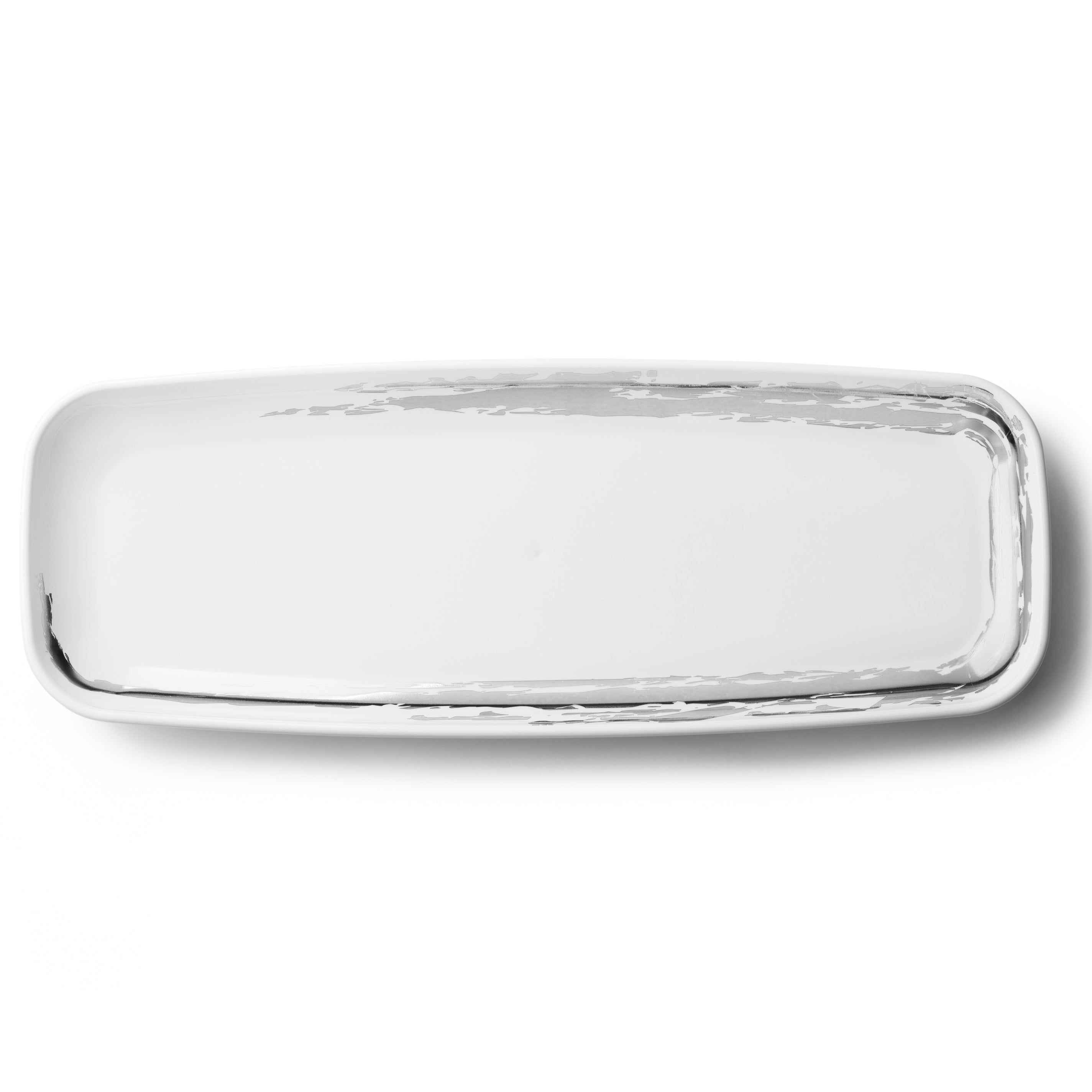 Premium White and Silver Oval Serving Dishes - 2 Pack Set for Elegant Dinner Parties, Buffets, and Holiday Entertaining