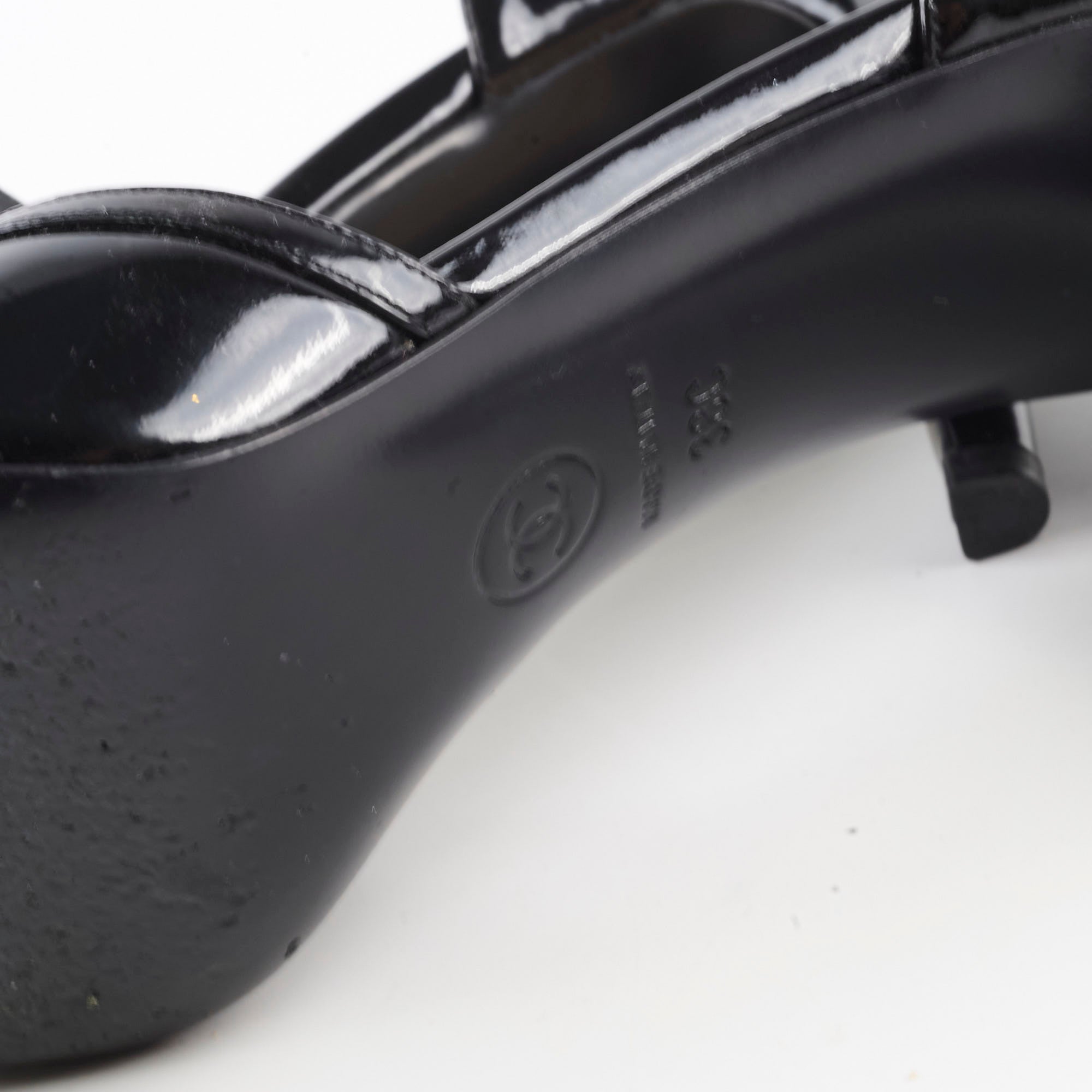 Chanel Patent Leather High Heels - Black Size 38 for Women | Luxury Designer Pumps for Evening Parties & Formal Events