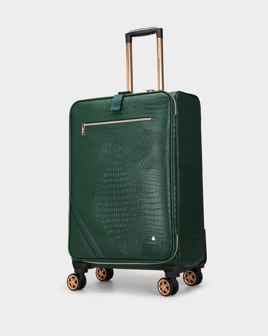 Apollo 2-Piece Luggage Set in Emerald Green - Lightweight Spinner Suitcase for Travel, Business Trips & Vacations | Durable Hardshell Carry-On & Check-In Baggage