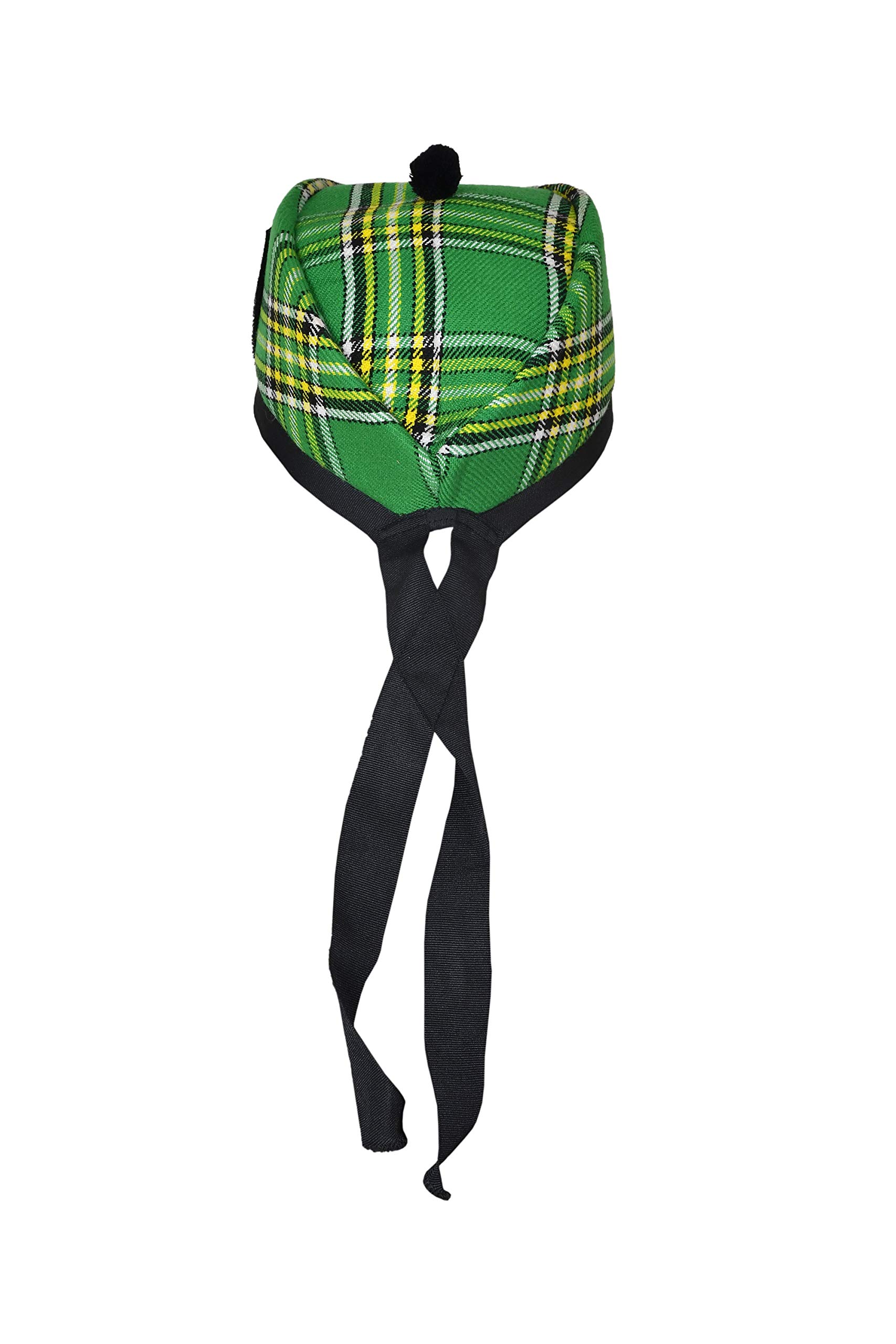 Traditional Scottish Wool Blend Glengarry Hat with Red Pompom & Side Bow - Vintage Scottish Military Style Cap for Men & Women - Perfect for Highland Games, Weddings, and Winter Fashion