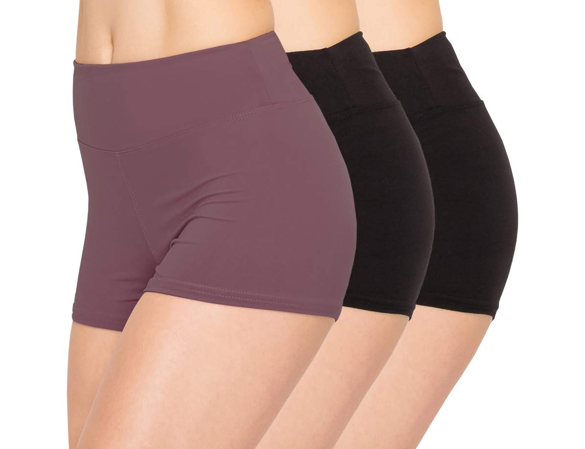 ALWAYS 3 Pack Yoga Shorts for Women - Ultra Soft Stretchy Workout Shorts | Perfect for Yoga, Pilates, Gym & Lounge Wear