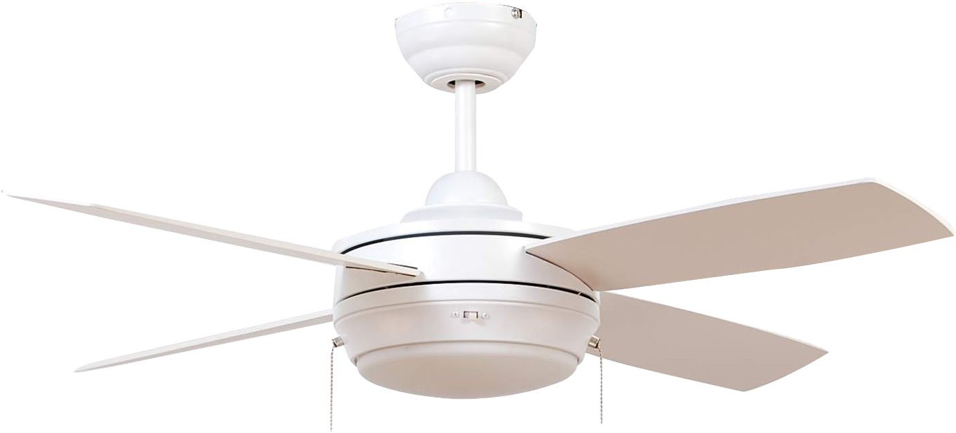 Craftmade 44 Inch Ceiling Fan with LED Light - LAV44MWW4LK-LED, Laval Matte White, Quiet Reversible Motor, Energy Efficient Bedroom Fan for Home, Living Room & Office