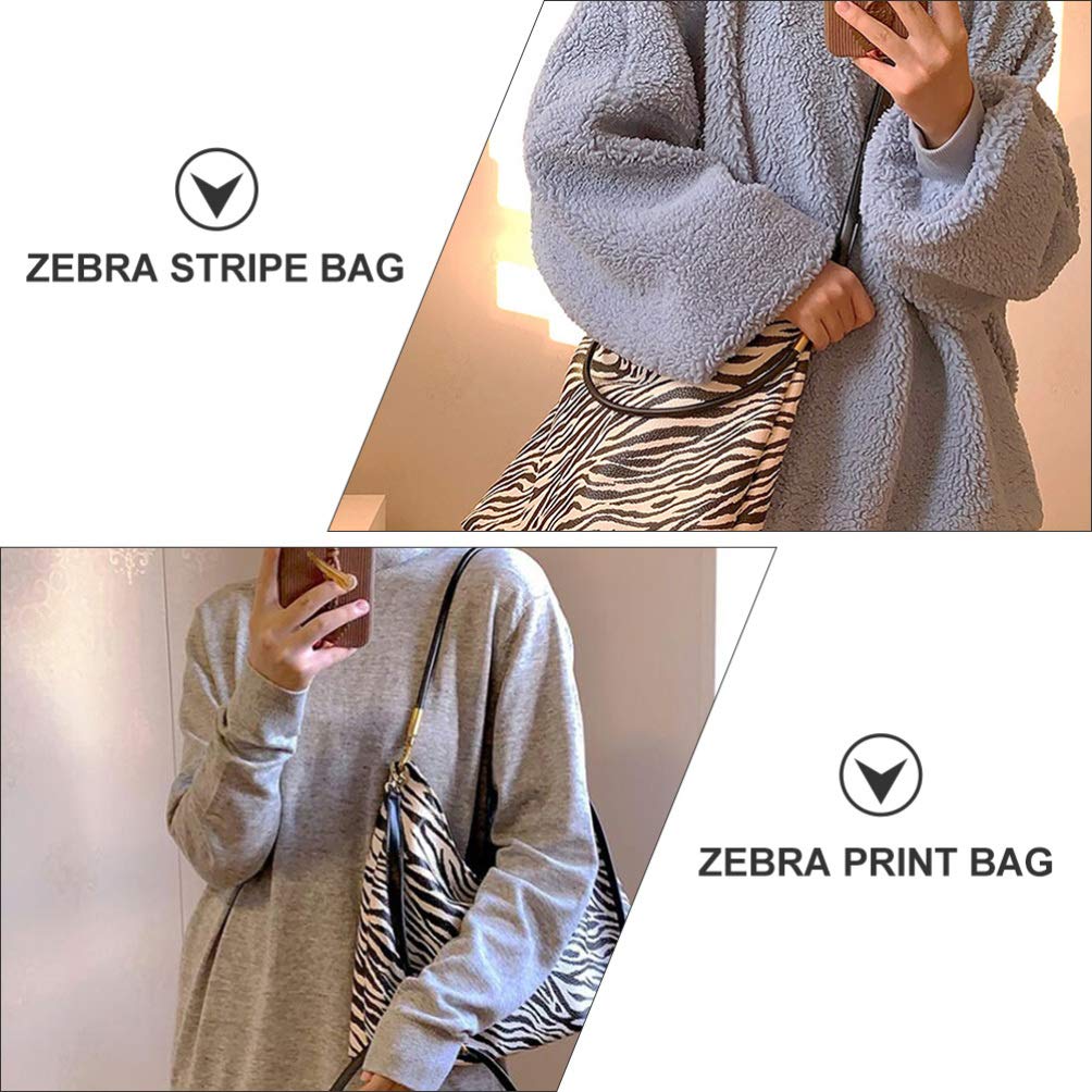 1pc Zebra Print PU Leather Shoulder Bag for Women - Crossbody Camera Strap Tote Handbag in Black & White Pearlescent - Perfect for Travel, Photography & Everyday Use