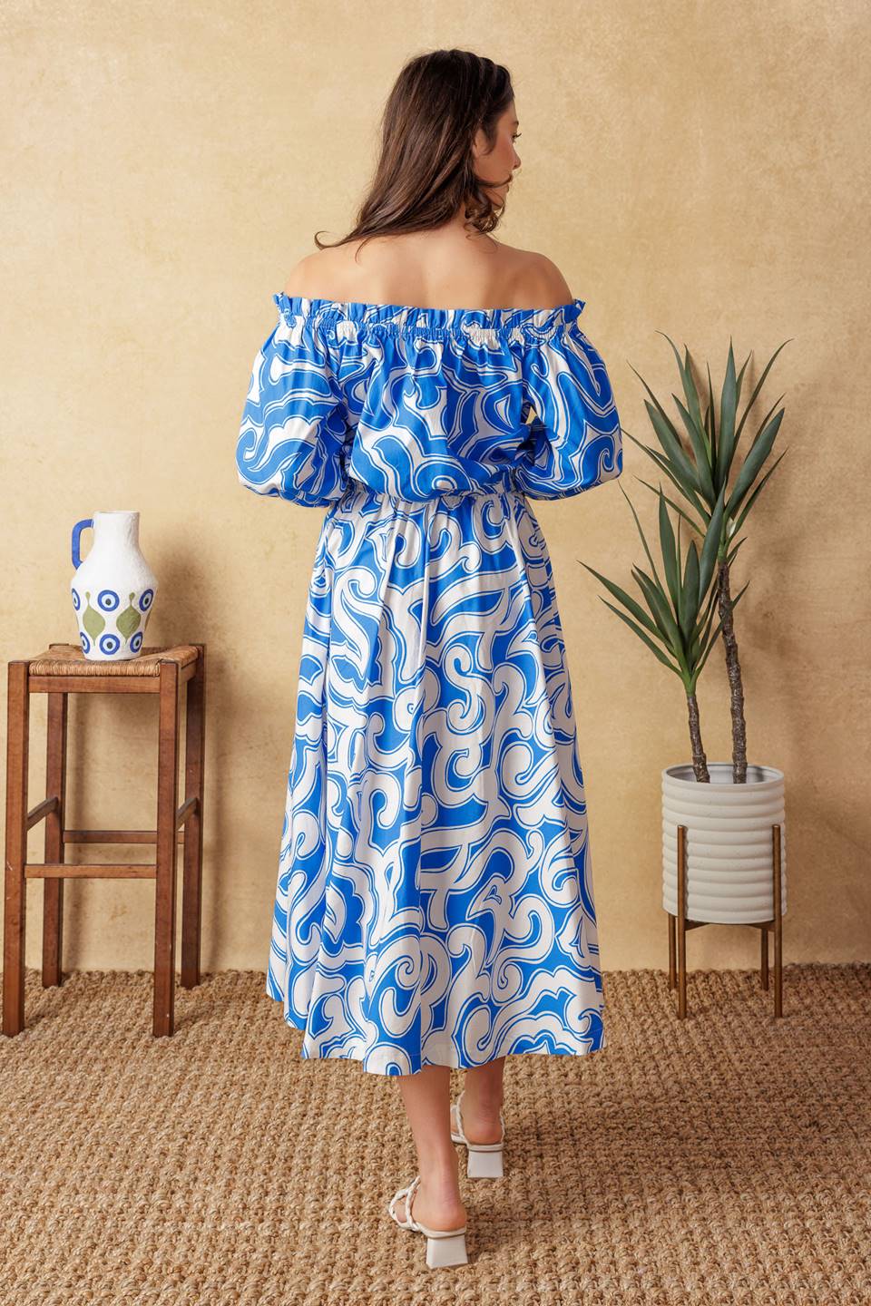 Stylish Blue & White Beach Day Top & Skirt Set - Perfect for Summer Vacations, Pool Parties, and Seaside Outings