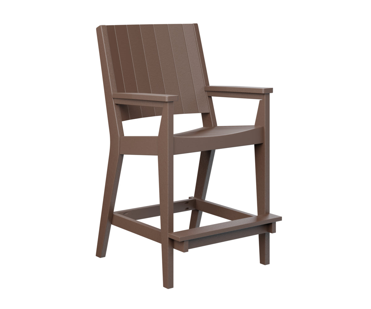 Berlin Gardens Mayhew Chat Bar Chair - Rustic Wooden Bar Stool for Kitchen Island, Pub & Outdoor Patio - Comfortable Counter Height Seating for Home & Commercial Use
