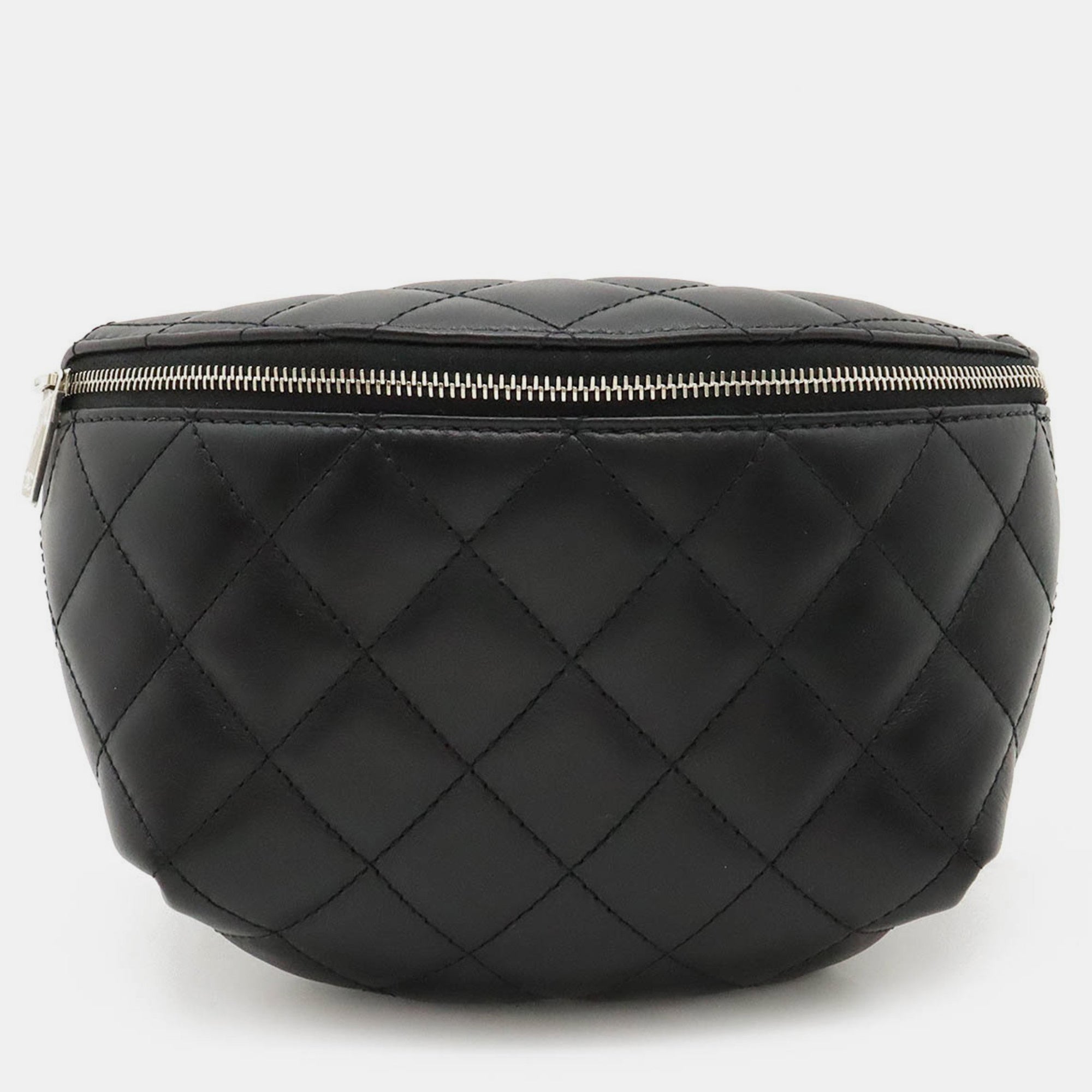 Stylish Black Calfskin Quilted Waist Belt Bag for Women | Fashionable Fanny Pack | Perfect for Travel, Concerts & Everyday Use