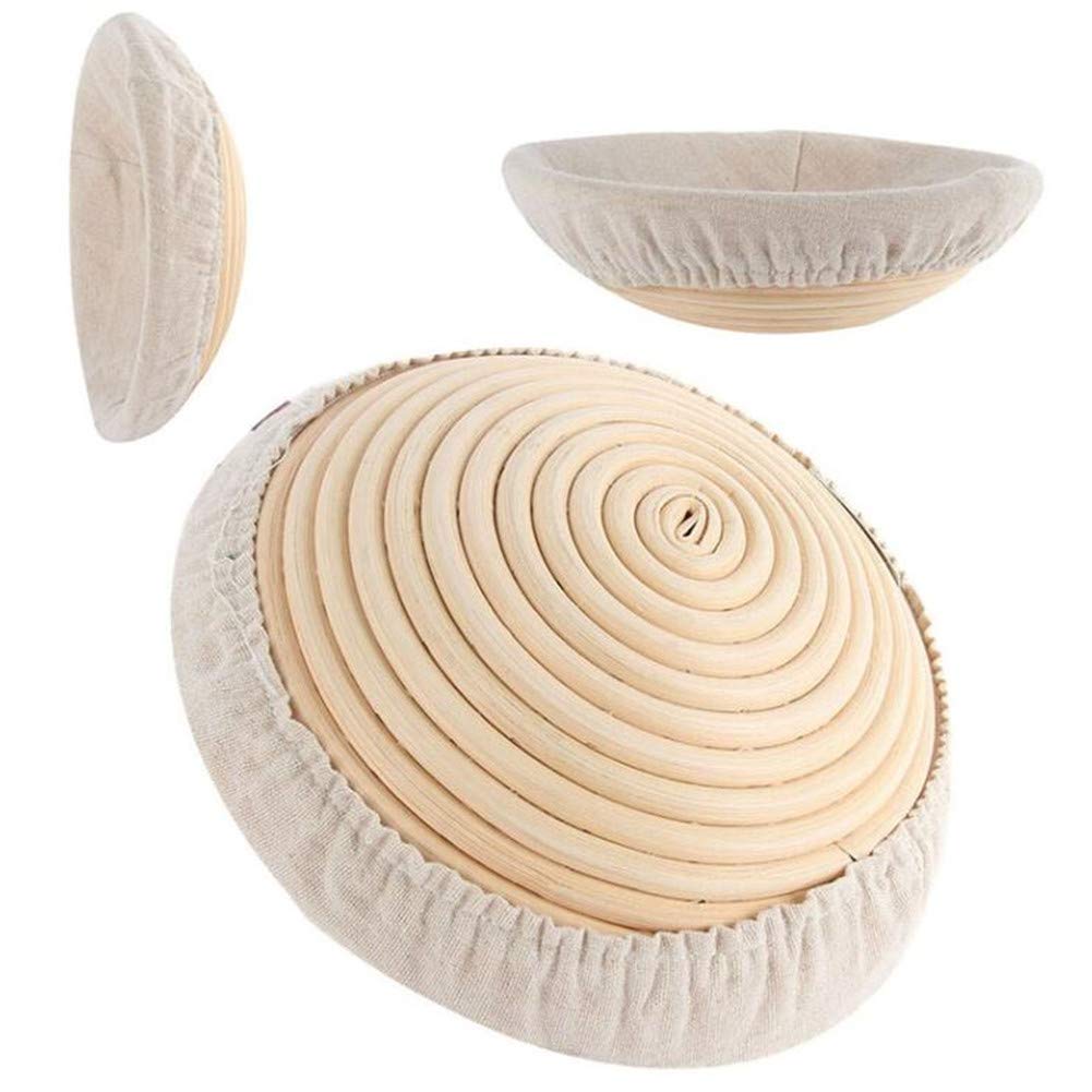 1 Pcs Round Bread Proofing Basket, Rattan Banneton Brotform - 21x7cm Dough Rising Basket for Sourdough, Artisan Bread Baking | Perfect for Home Bakers & Professional Bakeries | Great for Bread Making, Fermentation & Proofing Process