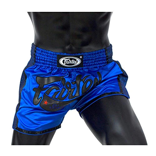 Fairtex Blue Glitter Slim Cut Muay Thai Boxing Shorts - Lightweight MMA Training & Competition Shorts for Kickboxing, Muay Thai & Martial Arts