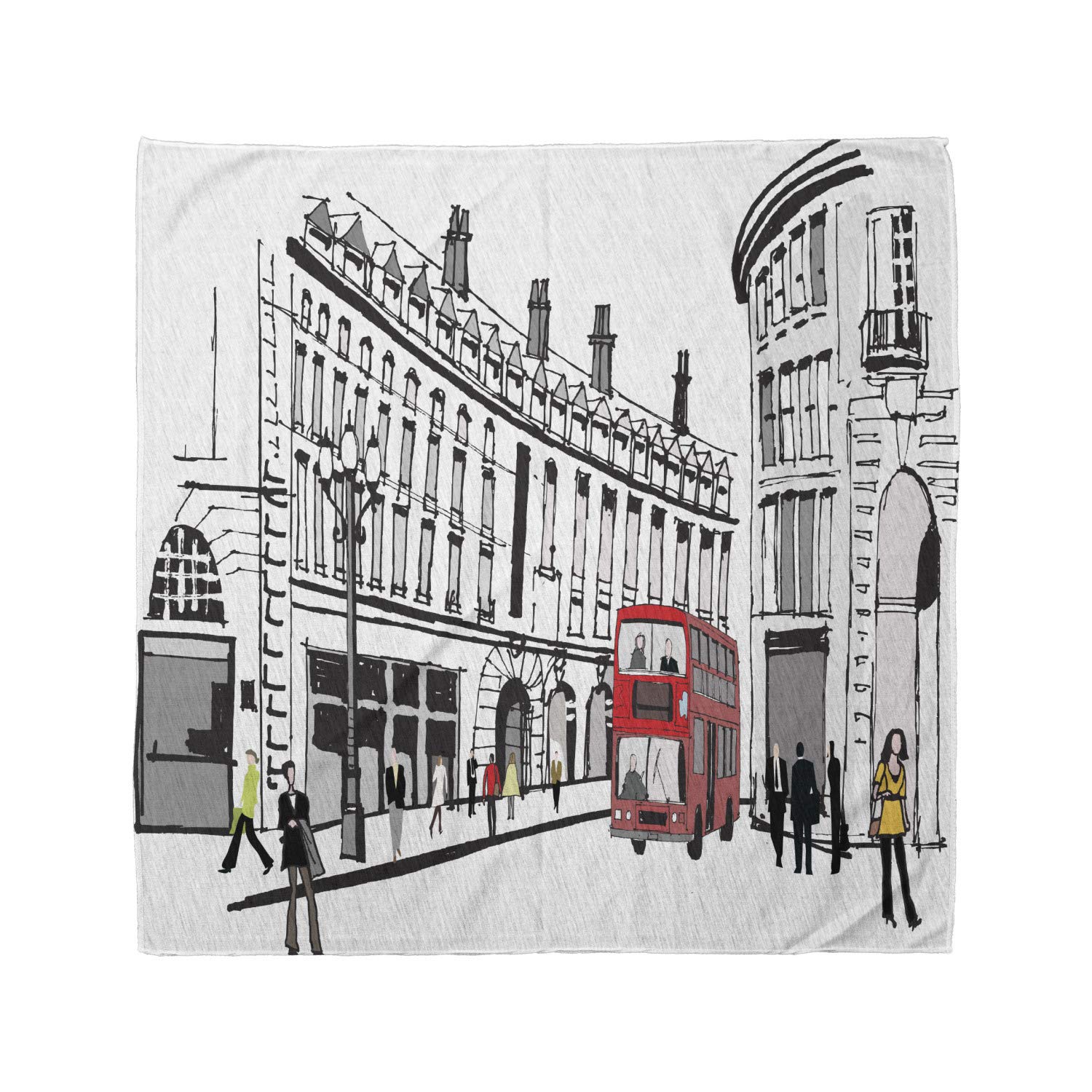 Ambesonne London Piccadilly City Bandana - Urban View Unisex Head & Neck Scarf for Men & Women | Perfect for Outdoor Activities, Travel, and Fashion Accessories
