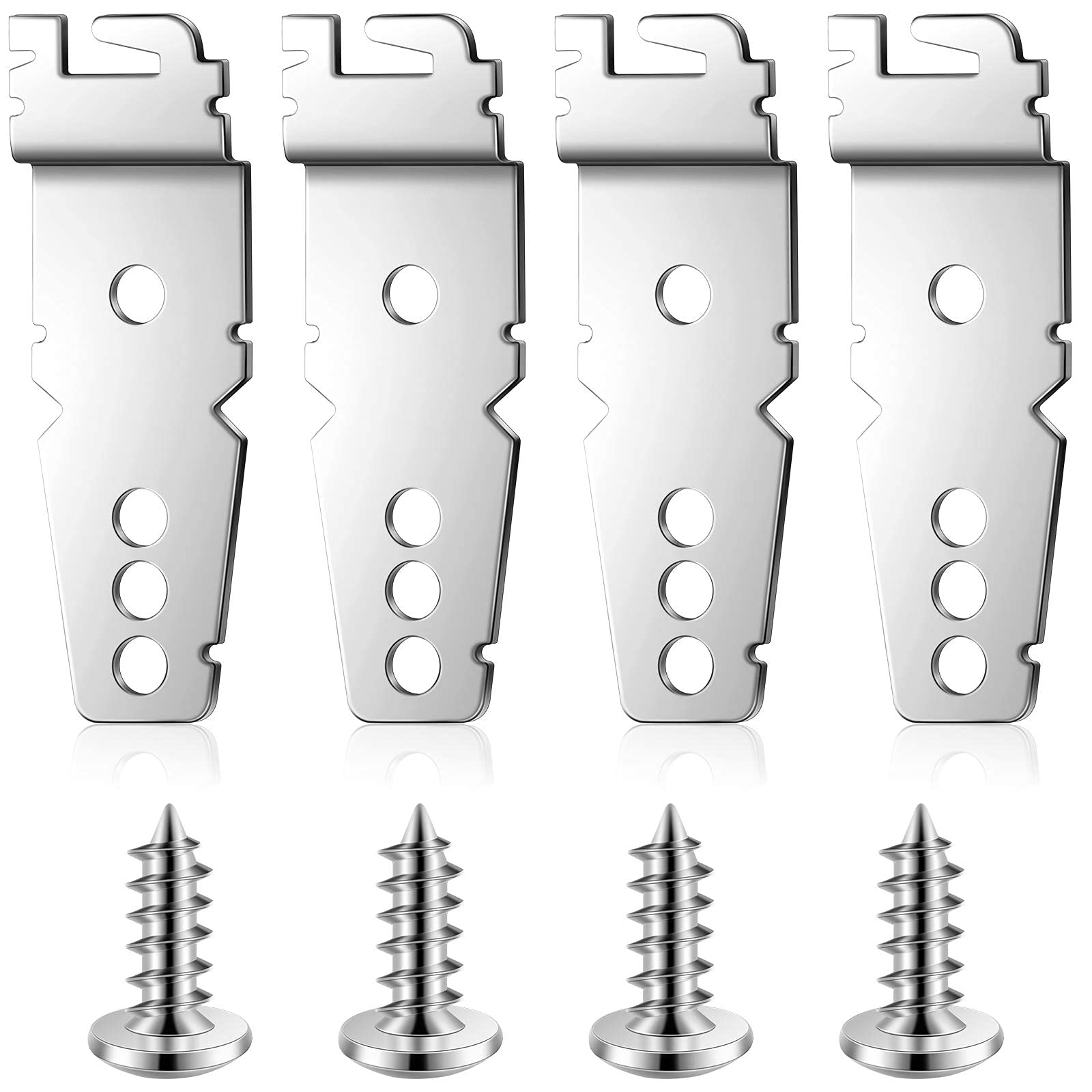 WP 8269145 Compatible Undercounter Dishwasher Mounting Brackets & Clips Kit (4-Piece) with Screws - Secure Installation for Built-In Dishwashers in Compact Kitchens