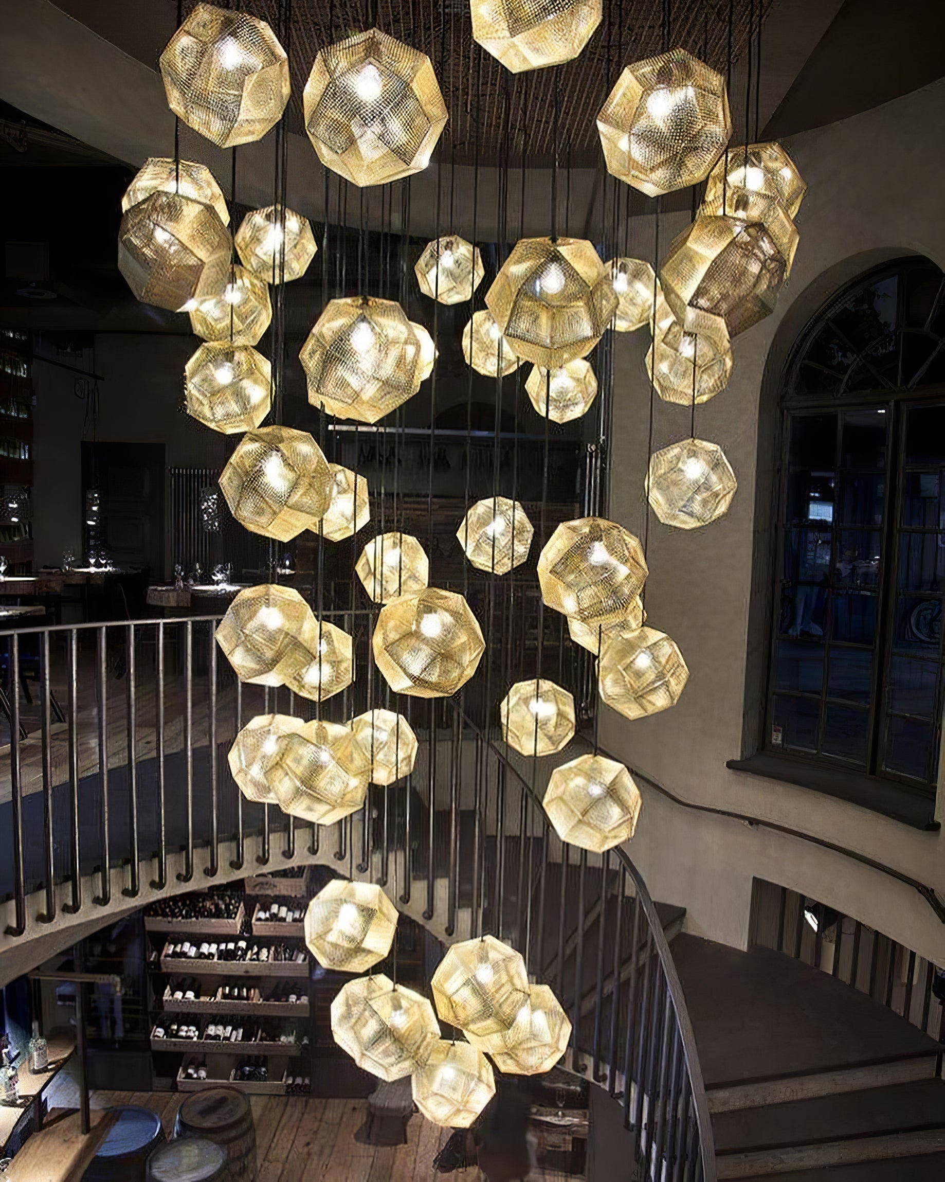 Modern Etch Pendant Light - Handcrafted Glass Shade with Adjustable Hanging Cord - Perfect for Kitchen Island, Dining Room & Bedroom Lighting Decor