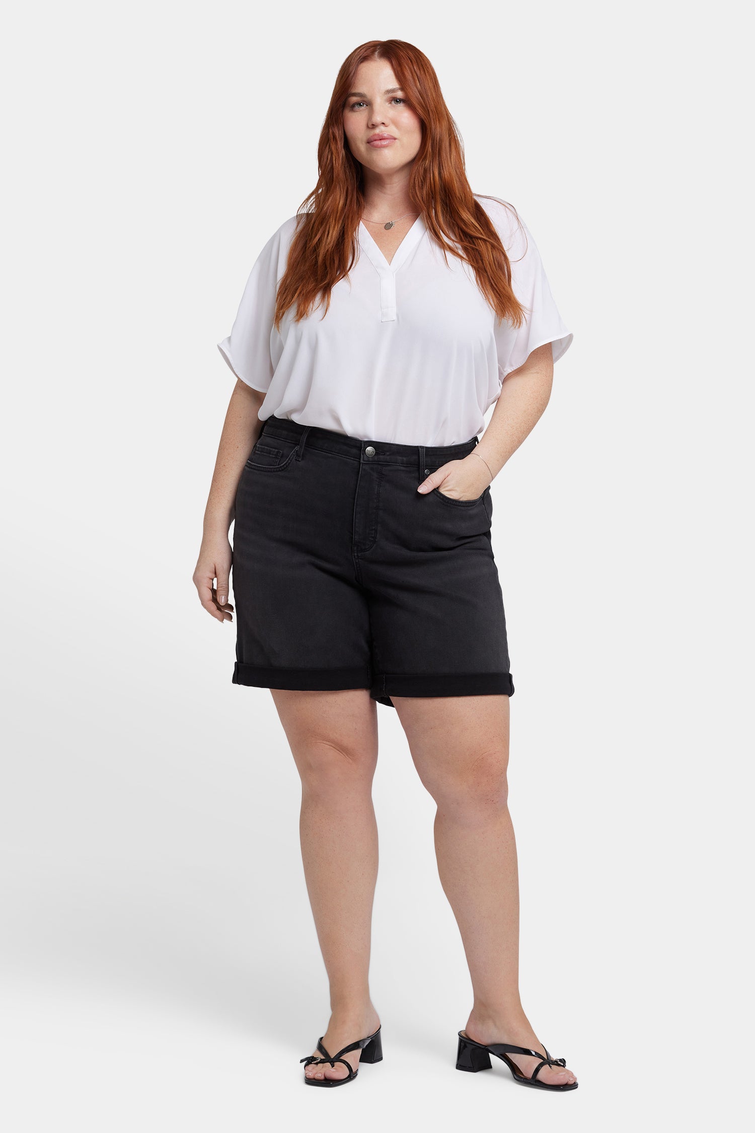 Plus Size Diana Relaxed Denim Shorts in Cadiz Royal Blue - Comfortable Women's Casual Summer Shorts for Beach, Travel & Everyday Wear