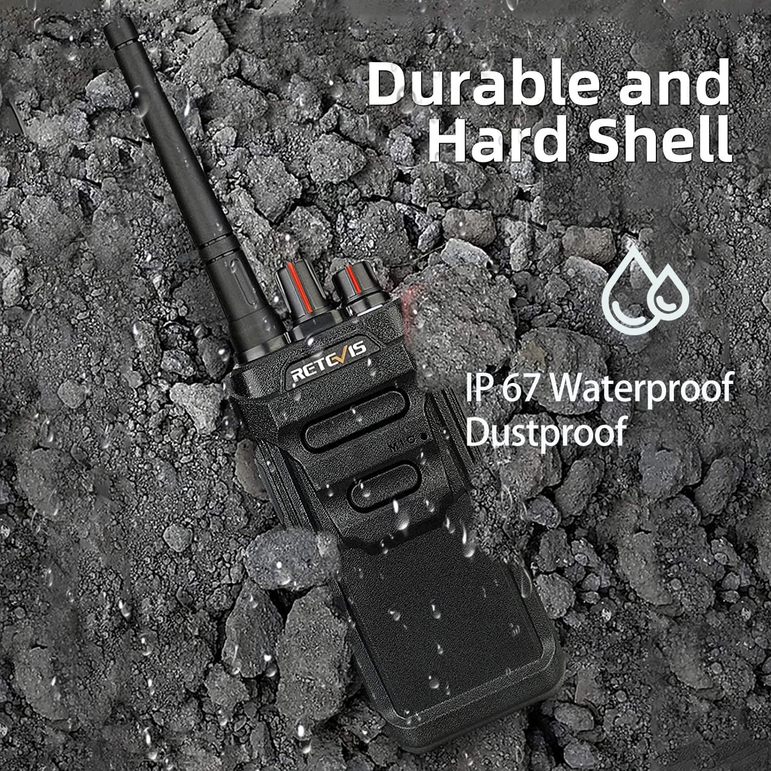 Retevis RT48 Waterproof Long Range Walkie Talkies - Rechargeable Two Way Radio with 1200mAh Battery, Rugged 2 Way Radios for Hiking, Camping, Cruise Ships & Marine Use (1 Pack) - Perfect for Outdoor Adventures, Emergency Communication & Group Activities