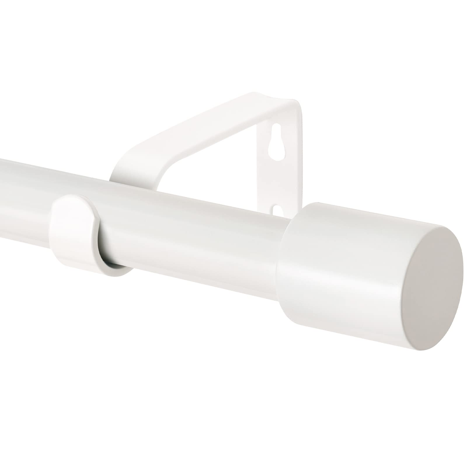 AUGOSTA Heavy Duty Curtain Rods 66-120 Inches - Extra Strong Metal Window Drapery Rod with Modern Design for Living Room, Bedroom, Dorm - White (M2 Series)