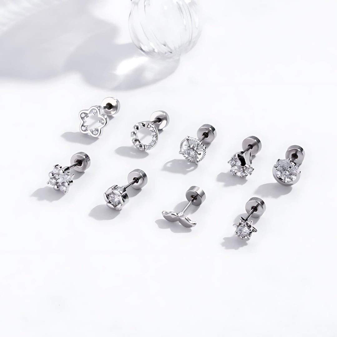 20G Tiny Beard Flat Back Labret Helix Daith Stud - Surgical Steel Body Jewelry for Men & Women | Perfect for Cartilage, Nose, Ear Piercing & Everyday Wear