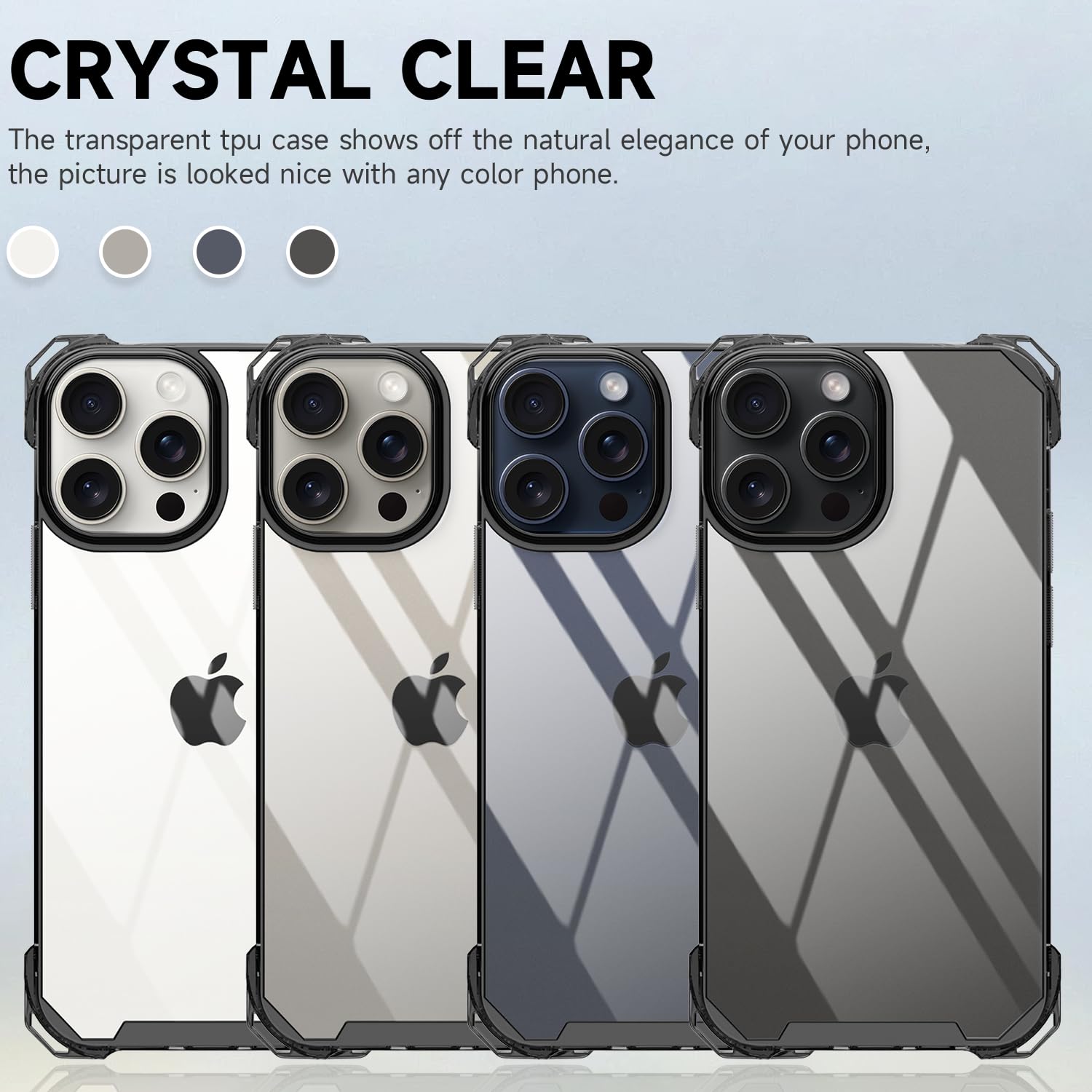 Clear Shockproof iPhone 15 Pro Max Case with Adjustable Crossbody Strap - Transparent PC Phone Cover with Neck Lanyard for Women | Perfect for Travel, Shopping & Hands-Free Use