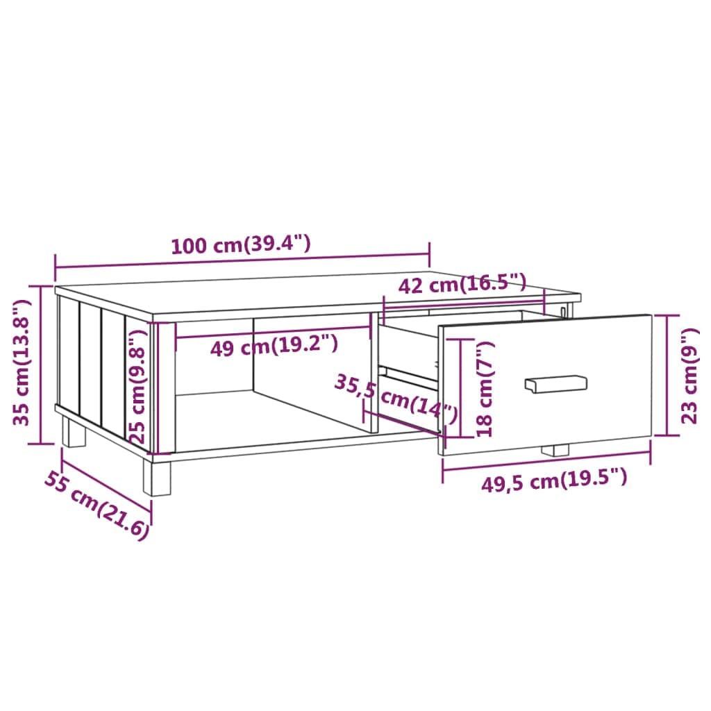CHARMMA Light Gray Coffee Table - 39.4