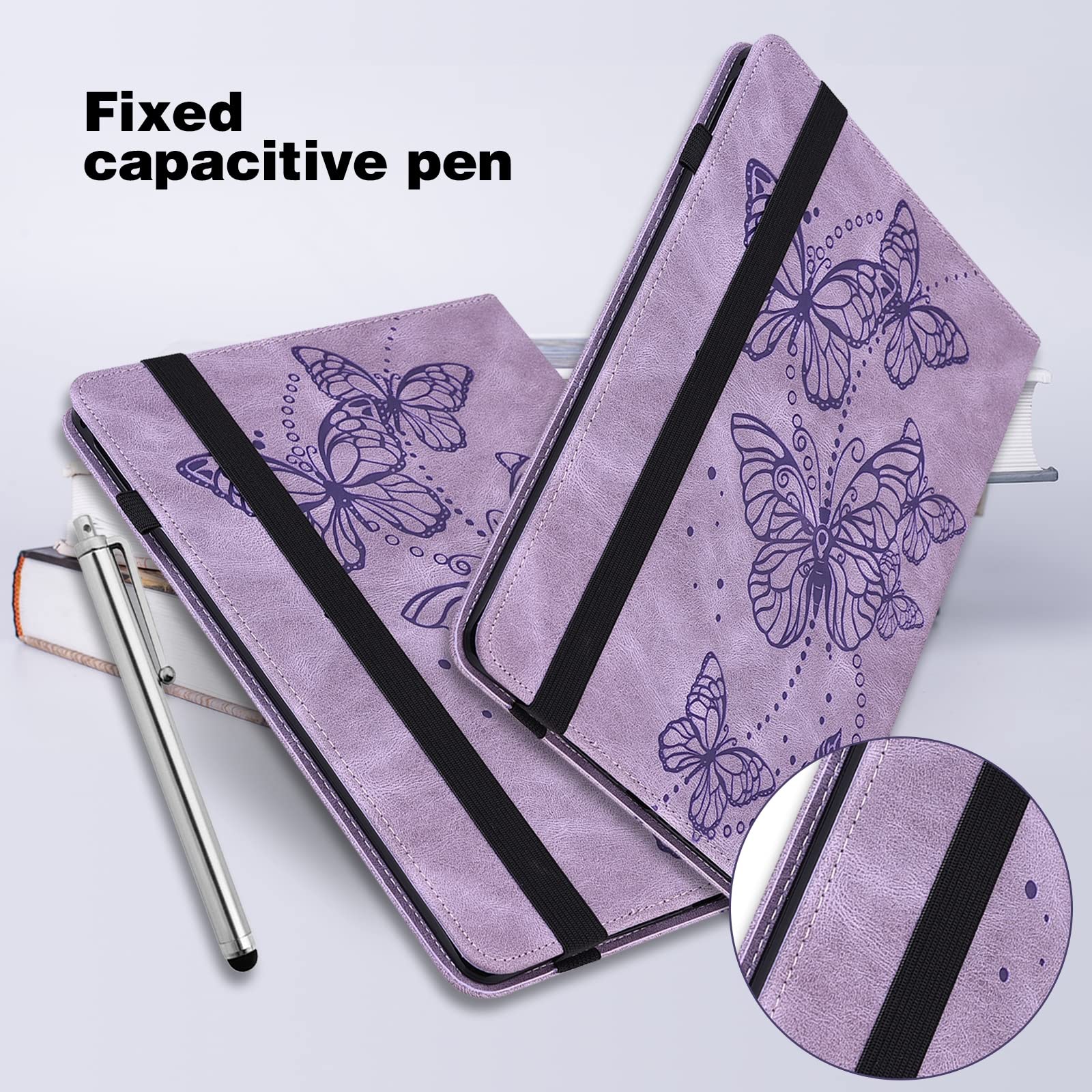 Premium Leather Tablet Case for Xiaomi Pad 6 with Elegant Embossed Butterfly Design - Slim Protective Cover for Work, Travel & Home Use