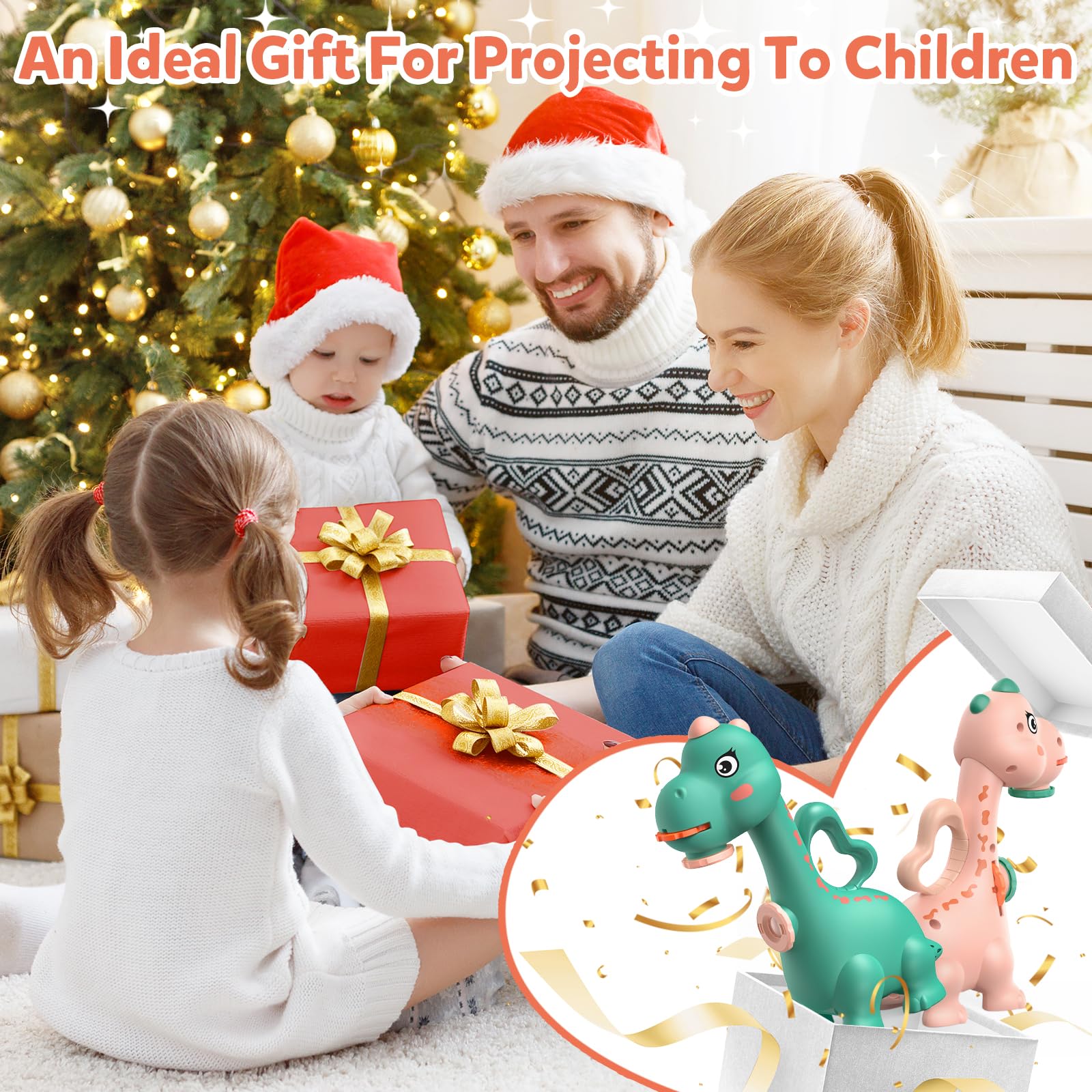 KETIEE Dinosaur Drawing Projector Toy for Kids Ages 5-7 - Smart Art Sketcher with 96 Stencils & 2 Projector Heads - Pink Tracing Toy for Girls - Perfect for Creative Play, Birthday Gifts & Educational Activities