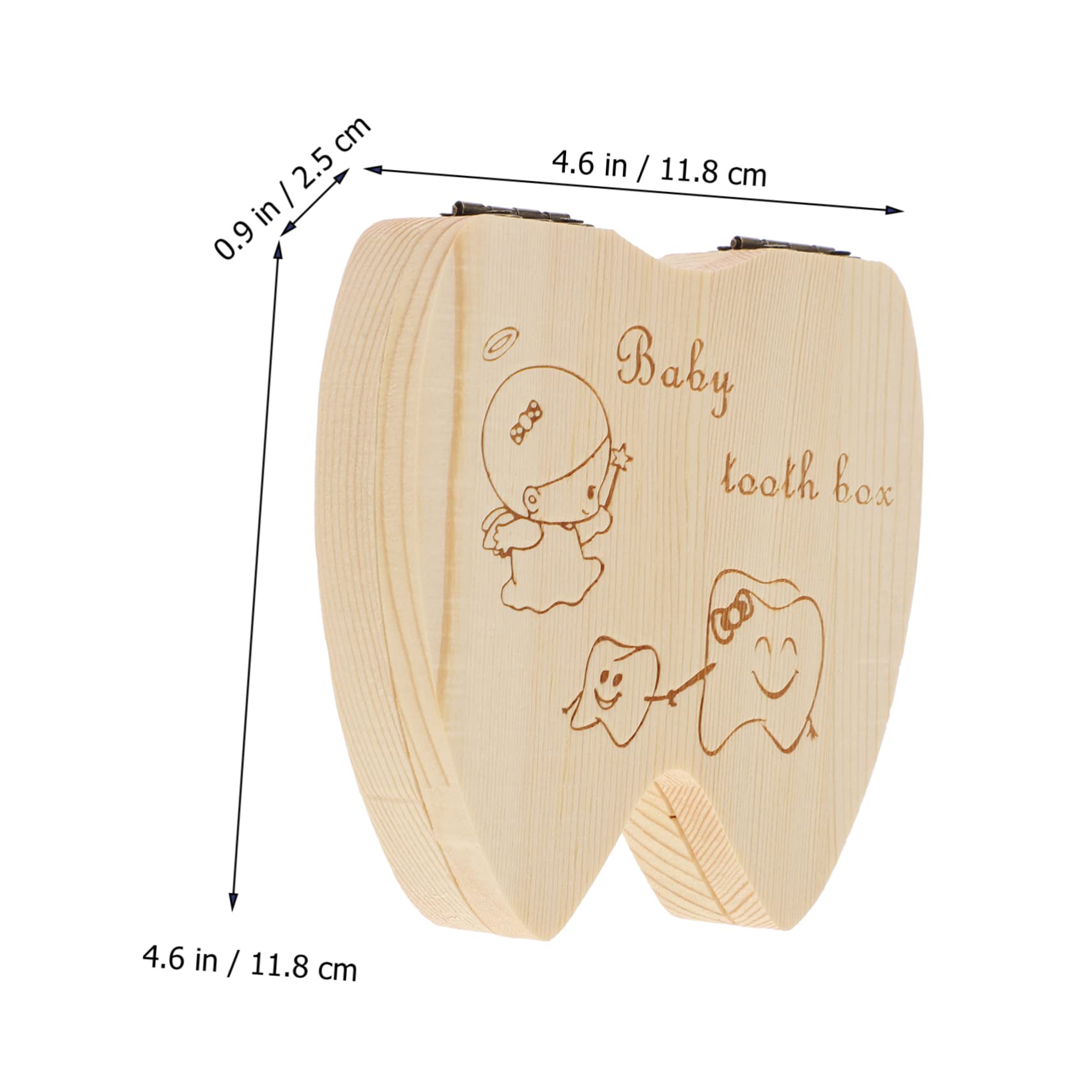 Hoement Box - Teeth Storage Box for Kids, Children's Books & Wooden Umbilical Cord Keepsake Organizer - Perfect for Baby Memory Preservation, First Tooth Collection, and Nursery Decor