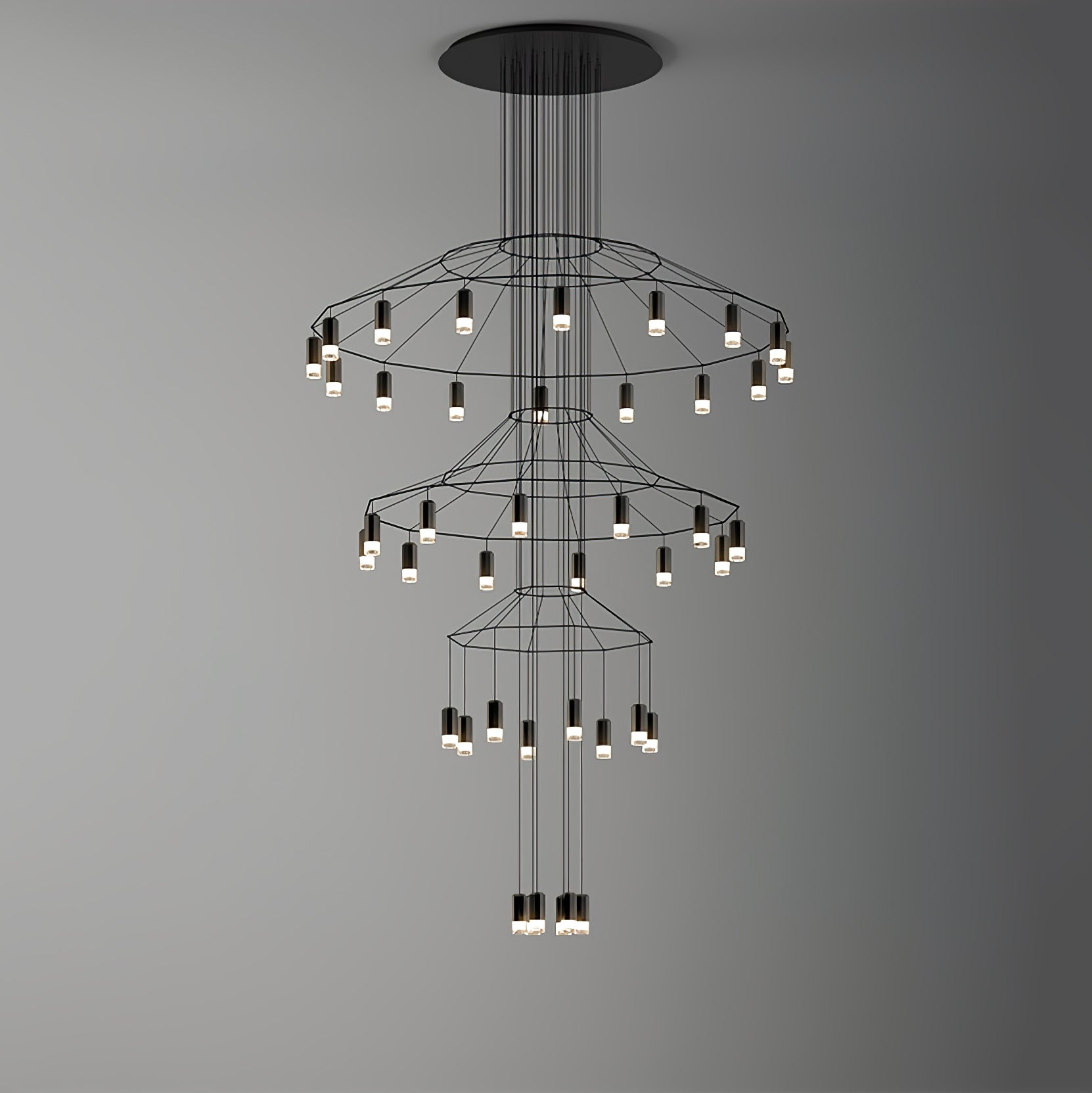 Elegant Crystal Lines Chandelier - Modern Ceiling Light Fixture for Dining Room, Bedroom & Living Room Decor