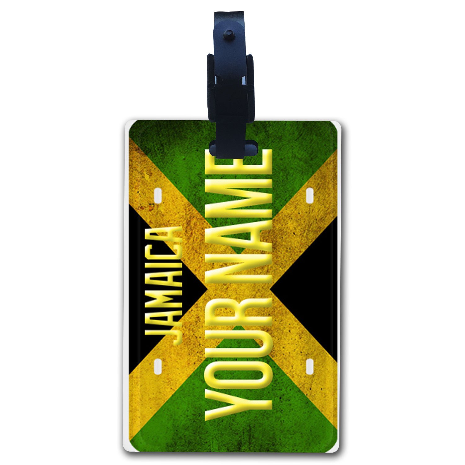 Custom Personalized Luggage Tags - Jamaica Flag Design License Plate Style for Travel Bags - Perfect for Suitcases, Backpacks & Carry-Ons During Vacations & Business Trips