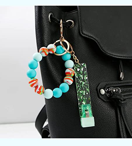 Long Nails Credit Card Grabber - Silicone Beaded Acrylic ATM Card Puller Keychain Wristlet for Women | Convenient Card Access for Manicured Hands, Perfect for Wallets, Purses & Keychains